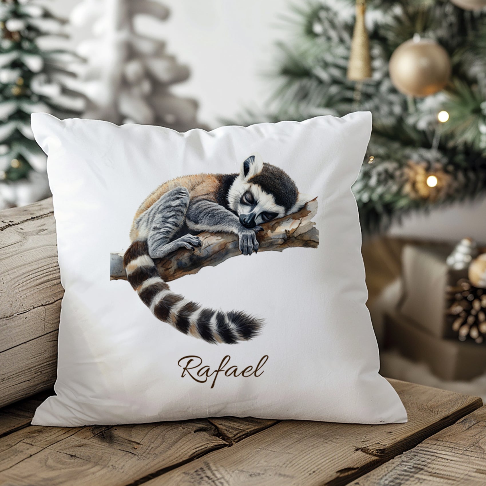 Kissenbezug mit Schlafendem Lemur