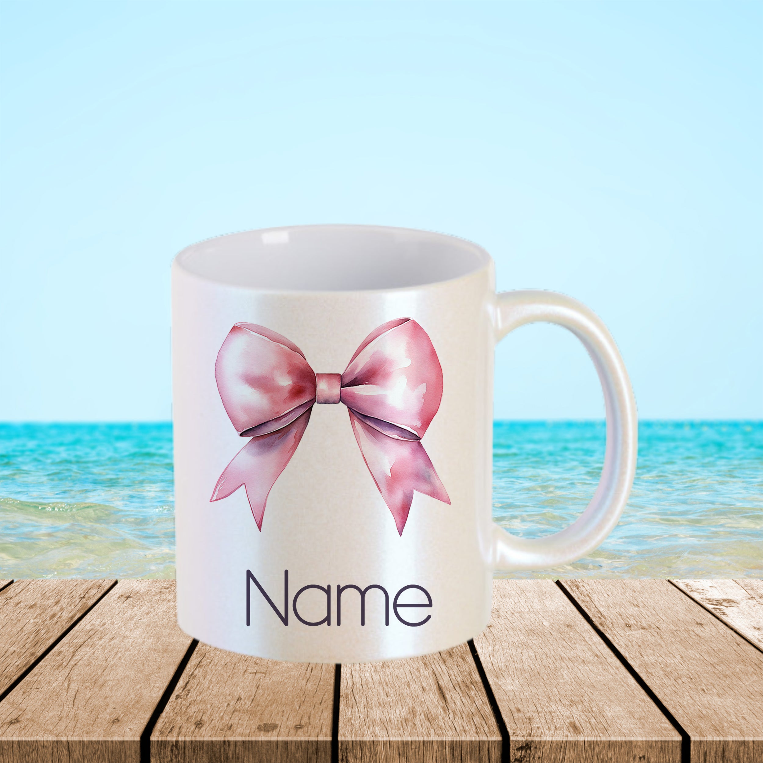 Tasse mit rosa Schleife