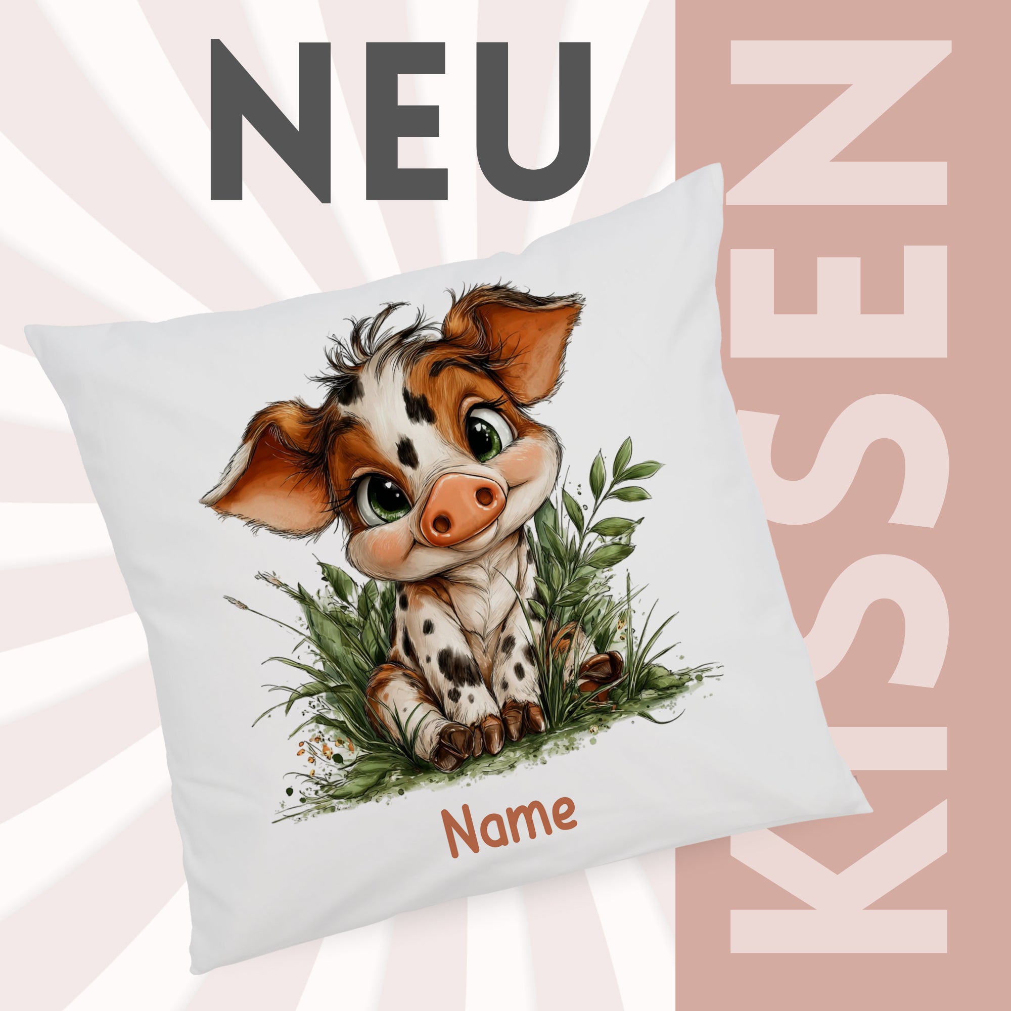 Kissenbezug Flauschig mit Schweinchen