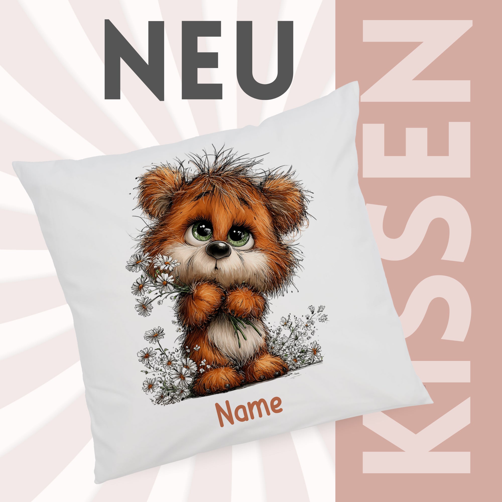 Kissenbezug mit Teddybär