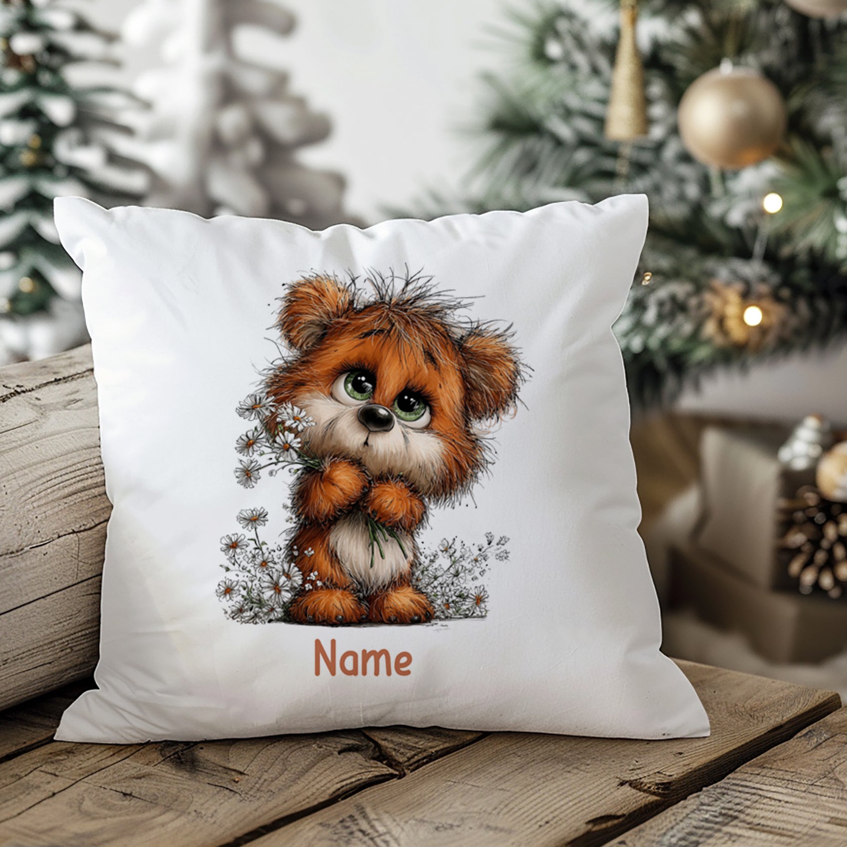 Kissenbezug mit Teddybär