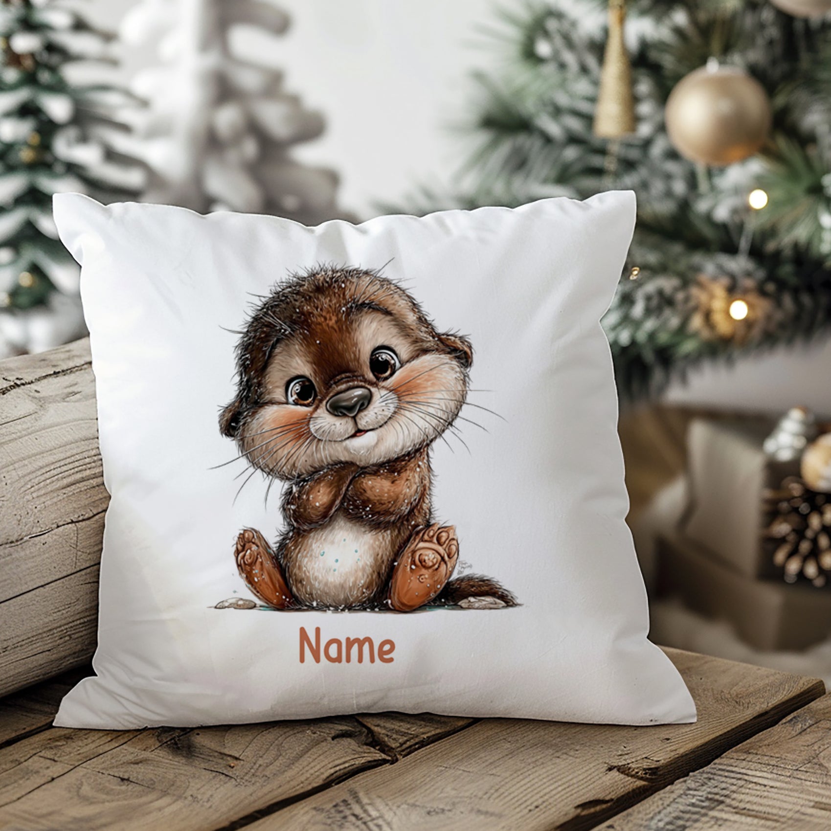 Kissenbezug mit Otter-Motiv