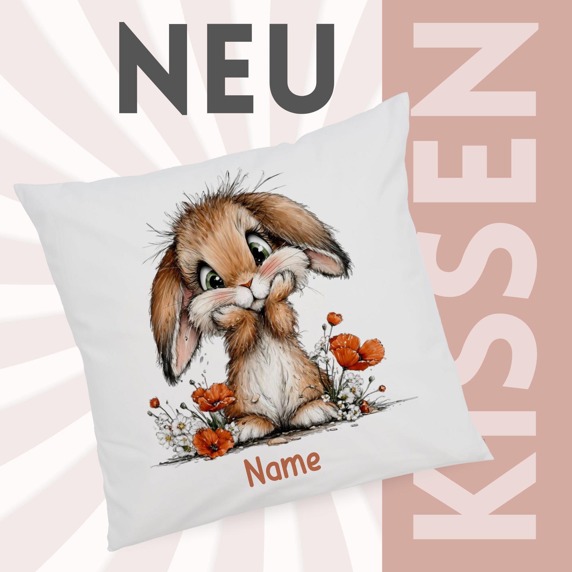 Kissenbezug Flauschiger Hase