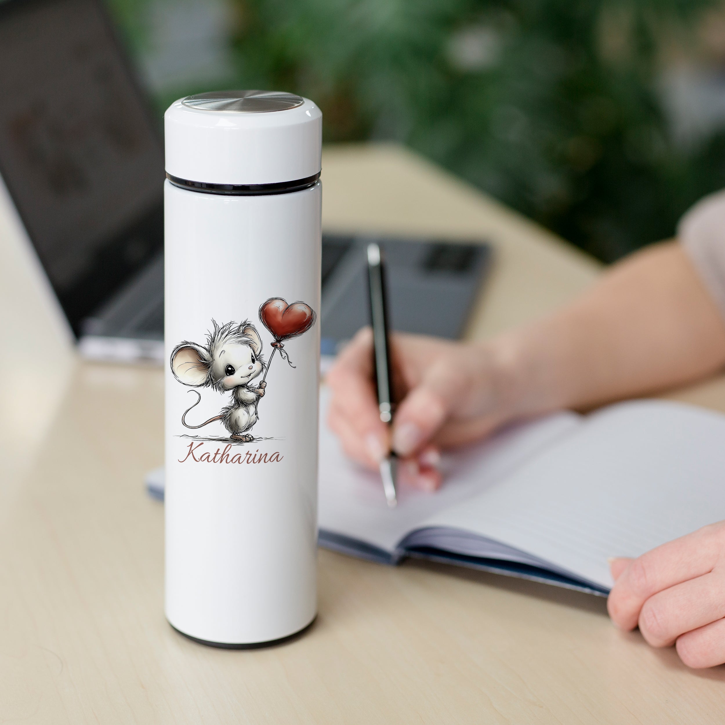 Tee-Thermosflasche mit Maus-Motiv