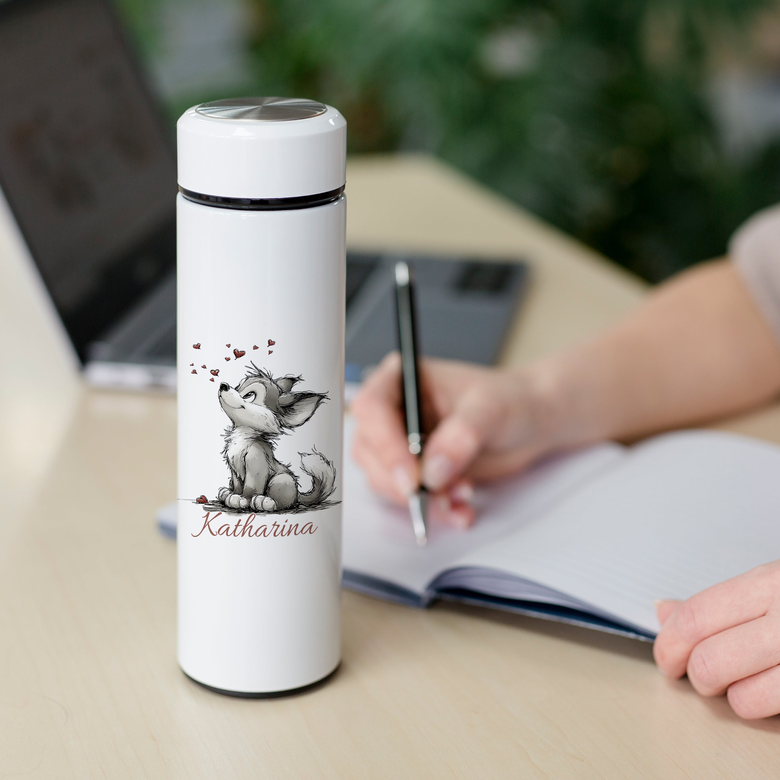 Tee-Thermosflasche mit niedlichem Fuchs - Für entspannte Teemomente