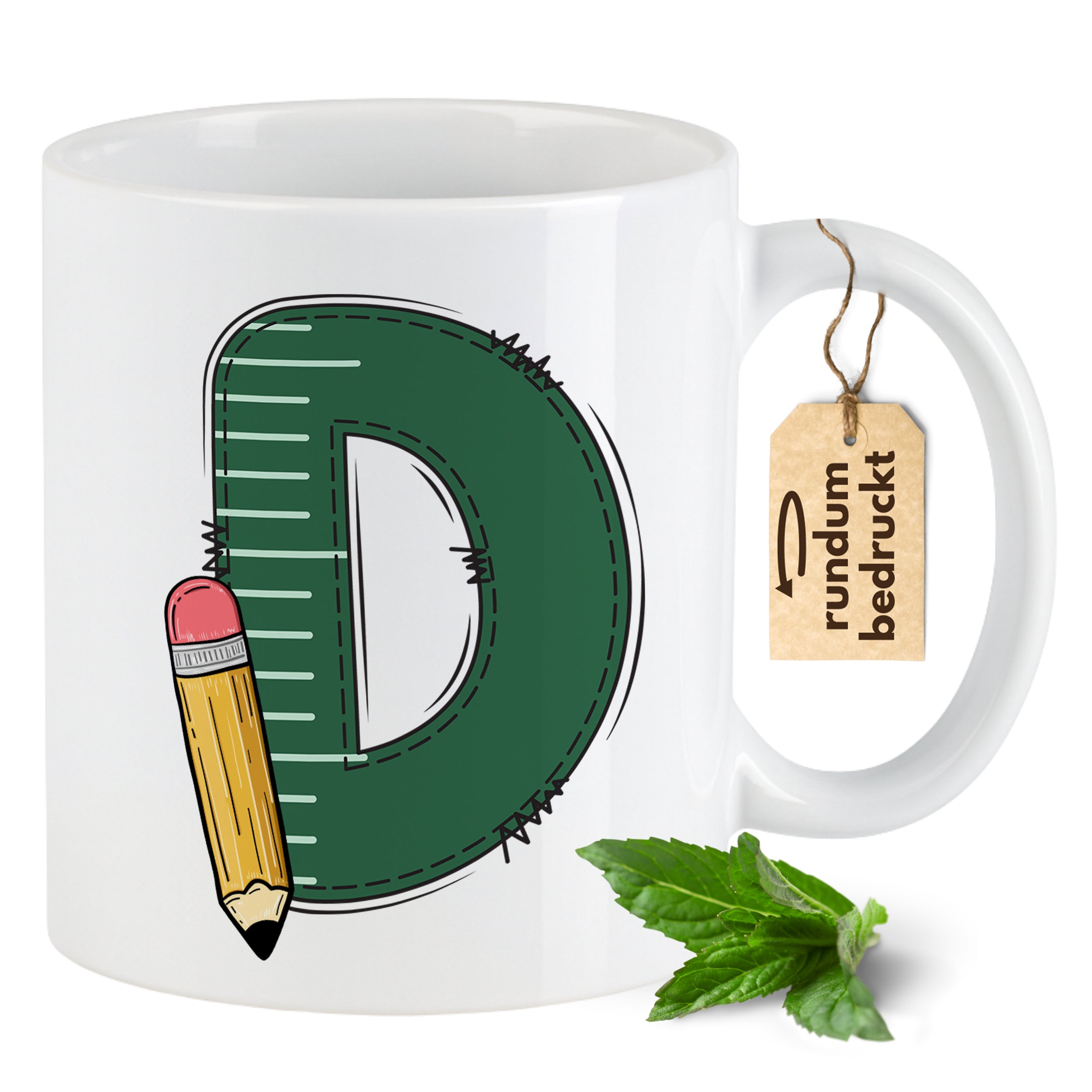 Tasse Alphabet mit Deinen Initialien