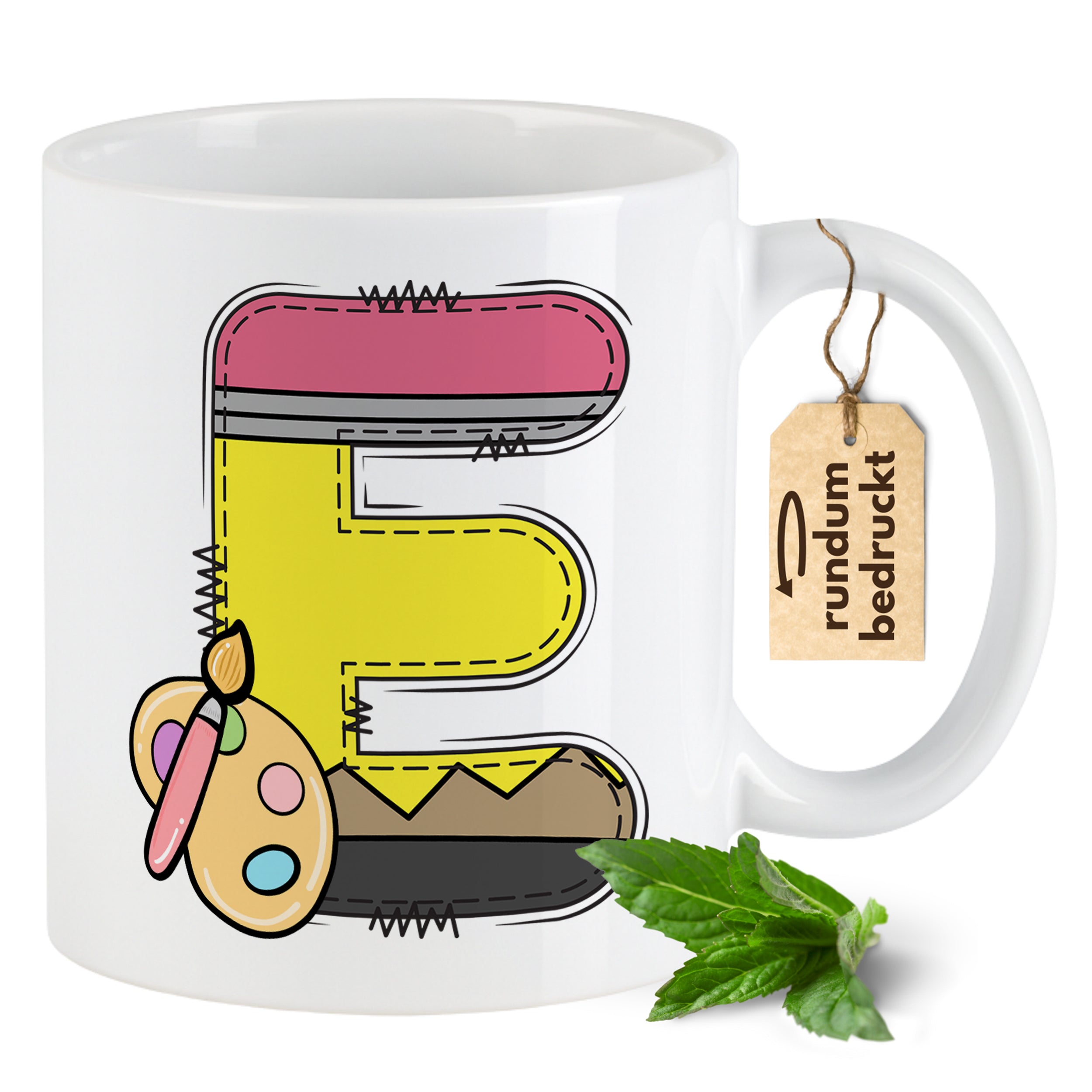 Tasse Alphabet mit Deinen Initialien