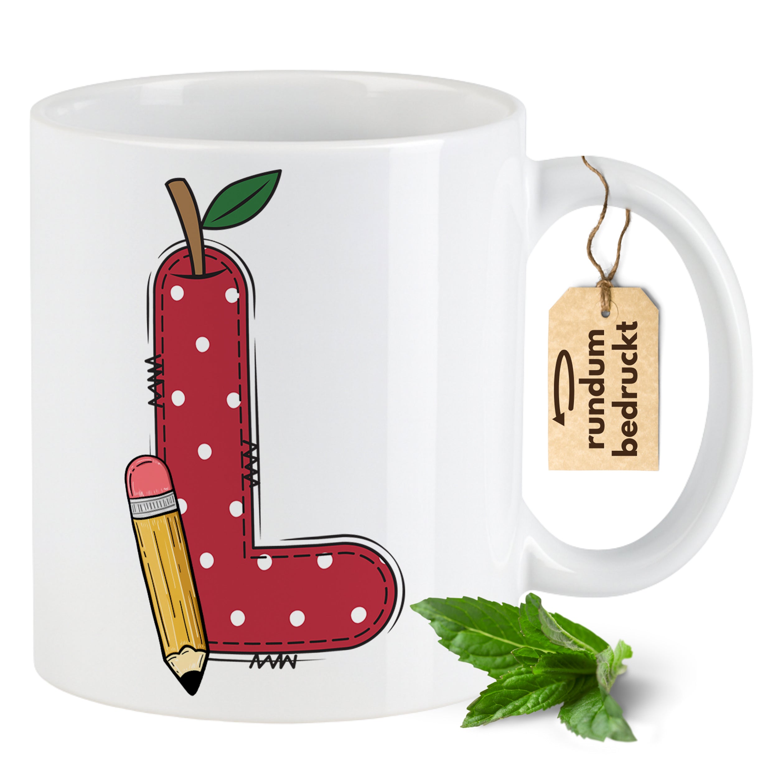 Tasse Alphabet mit Deinen Initialien