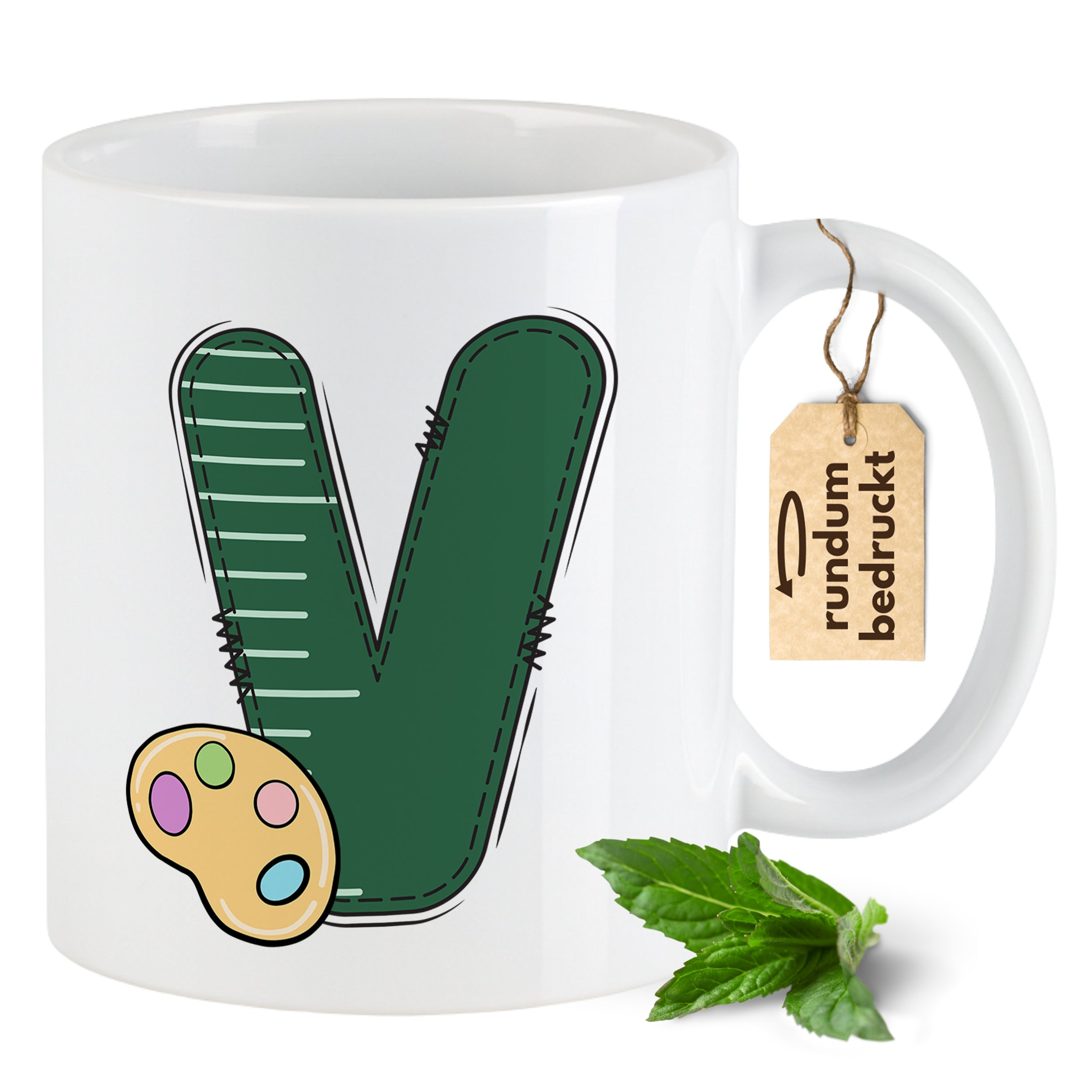 Tasse Alphabet mit Deinen Initialien