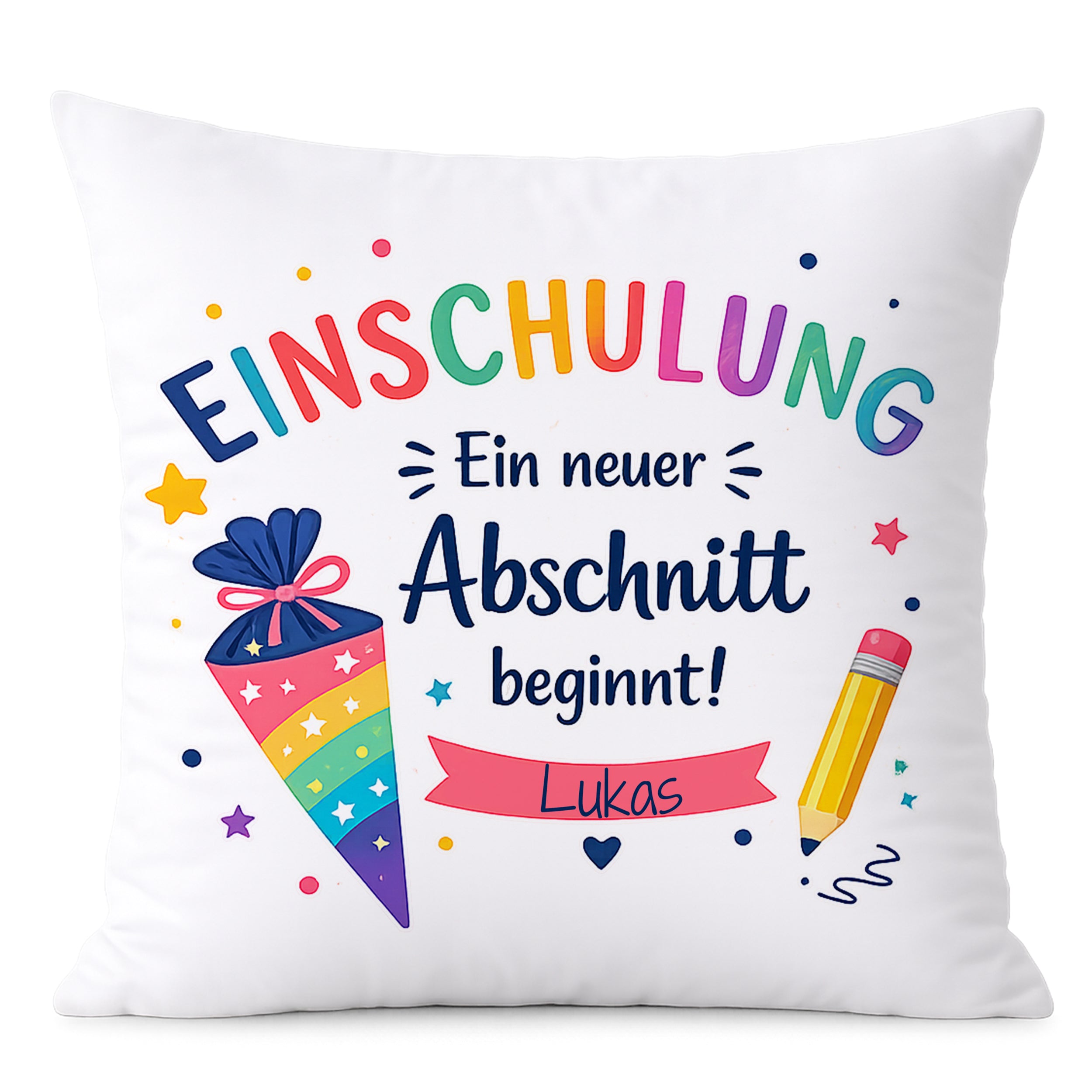 Kissenbezug Einschulung - Ein neuer Abschnitt beginnt!