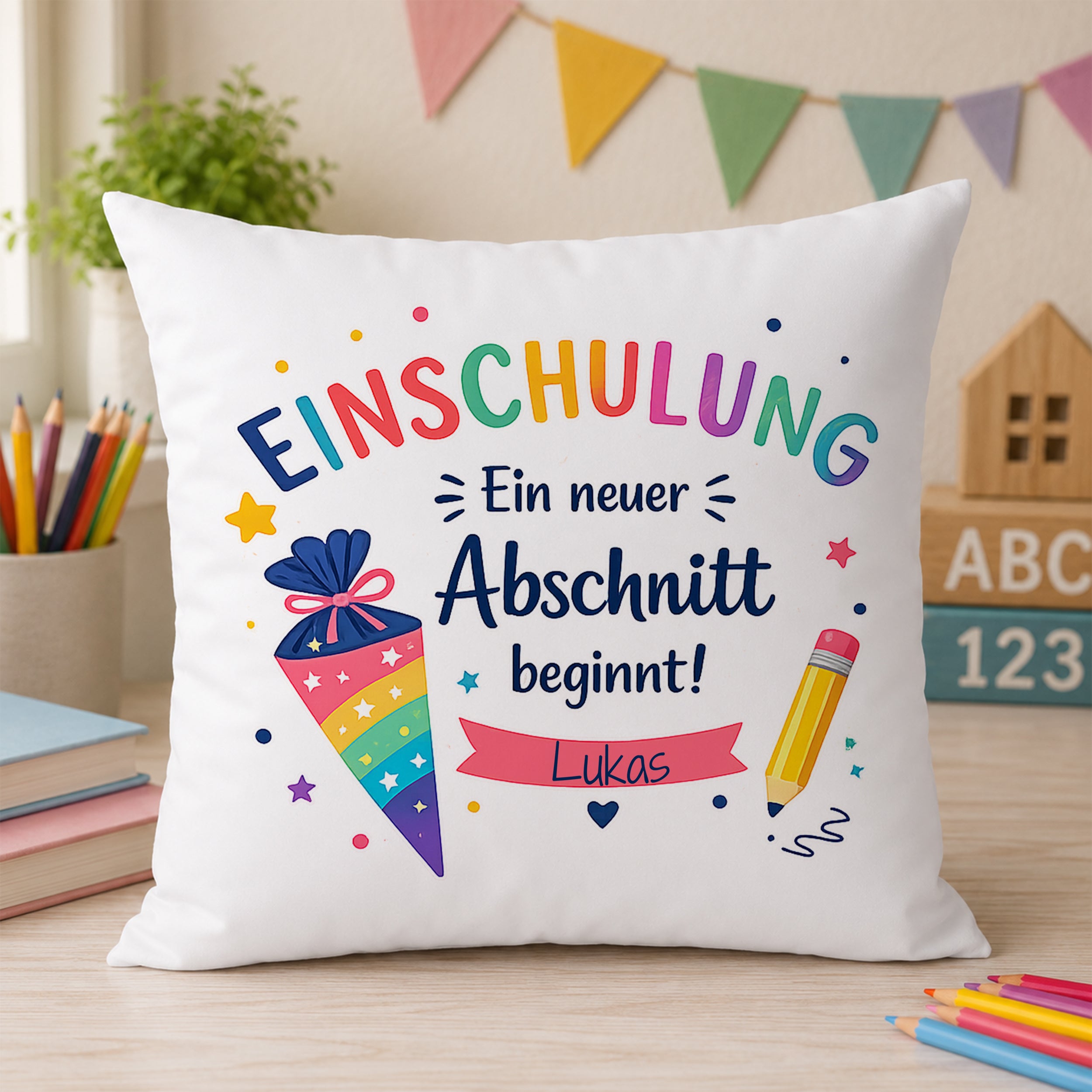 Kissenbezug Einschulung - Ein neuer Abschnitt beginnt!