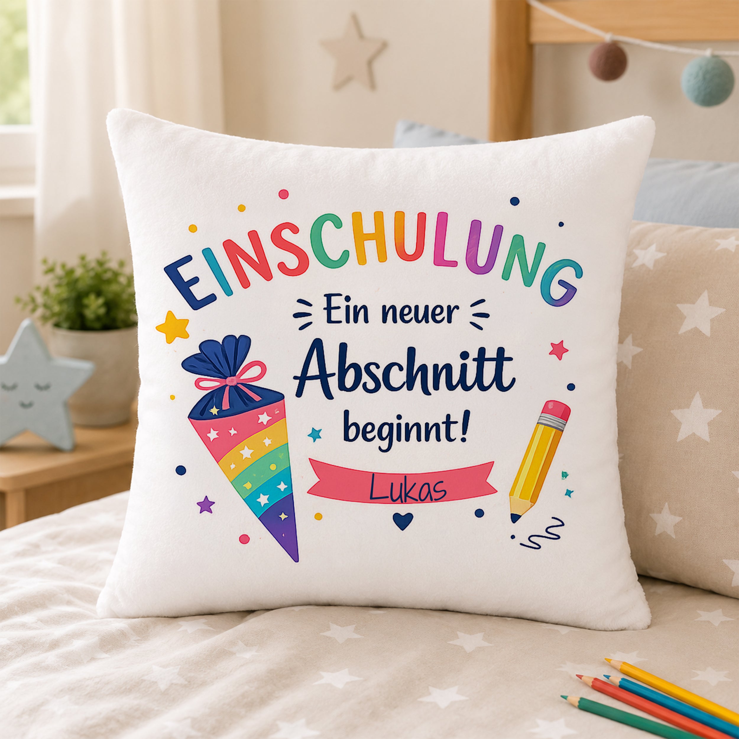 Kissenbezug Einschulung - Ein neuer Abschnitt beginnt!