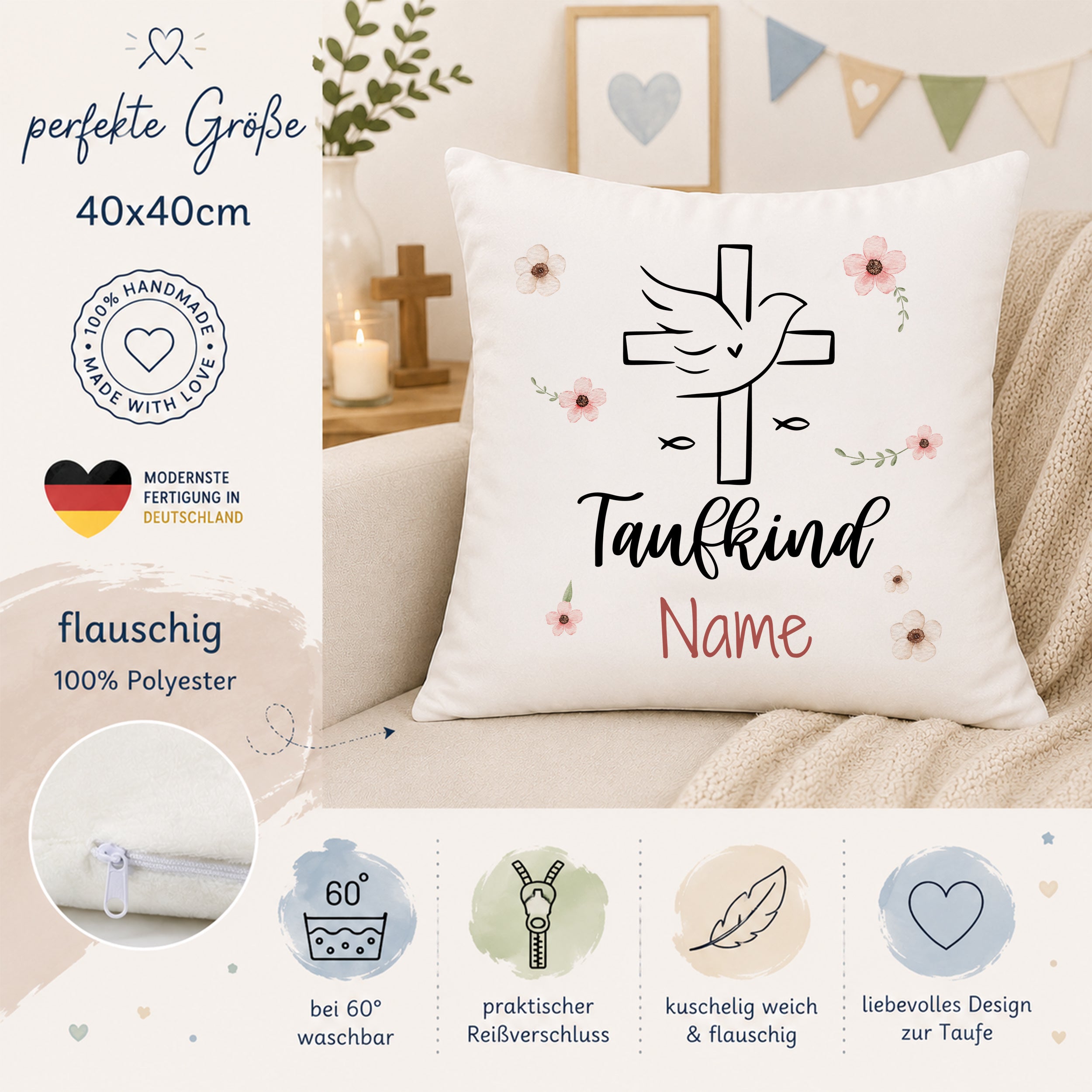 Kissen Taufe - Ein Hauch von Liebe und Schutz