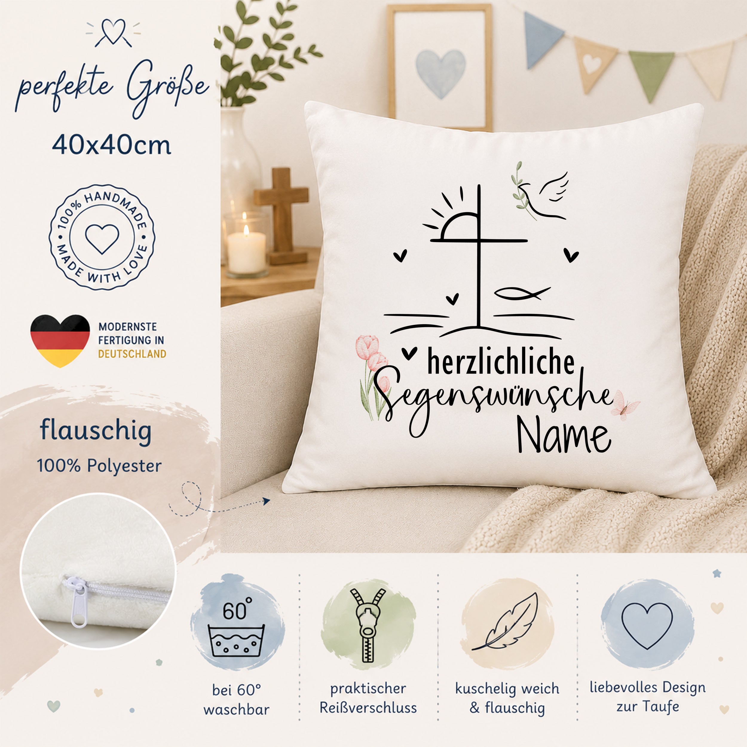 Kissen mit Segenswünschen - Für besondere Anlässe
