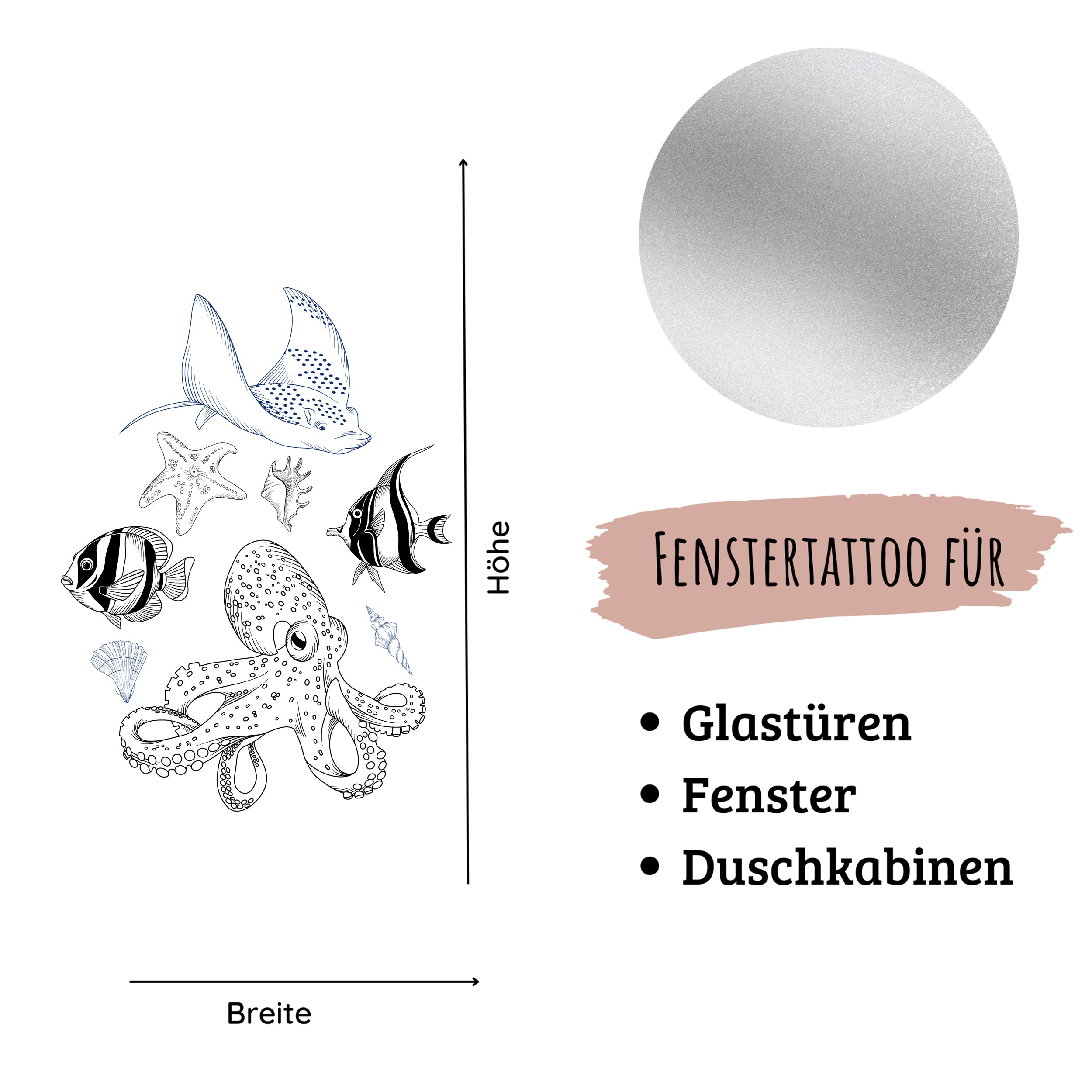 Fenstertattoo Unterwasserwelt