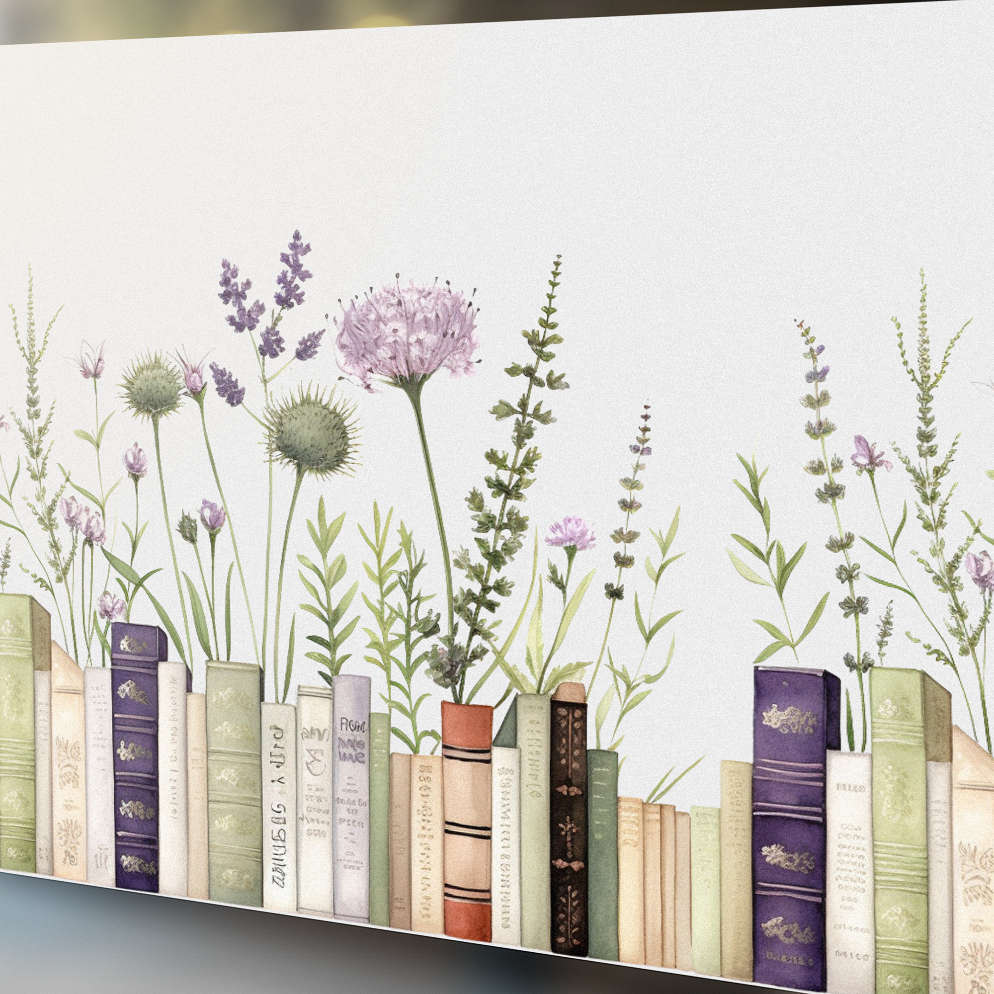 Fensterfolie Bücher mit Blüten