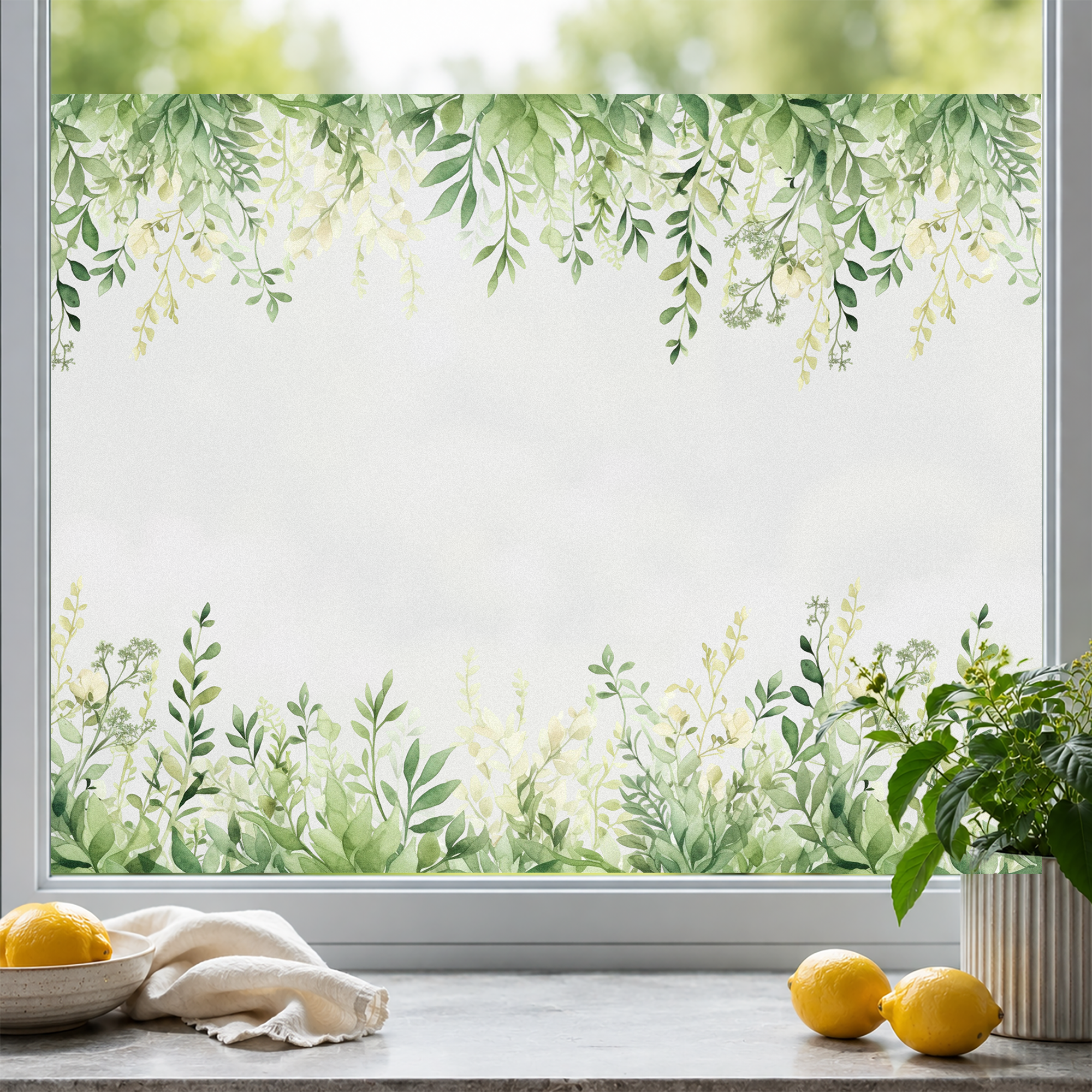 Fensterfolie Grüne Blätter