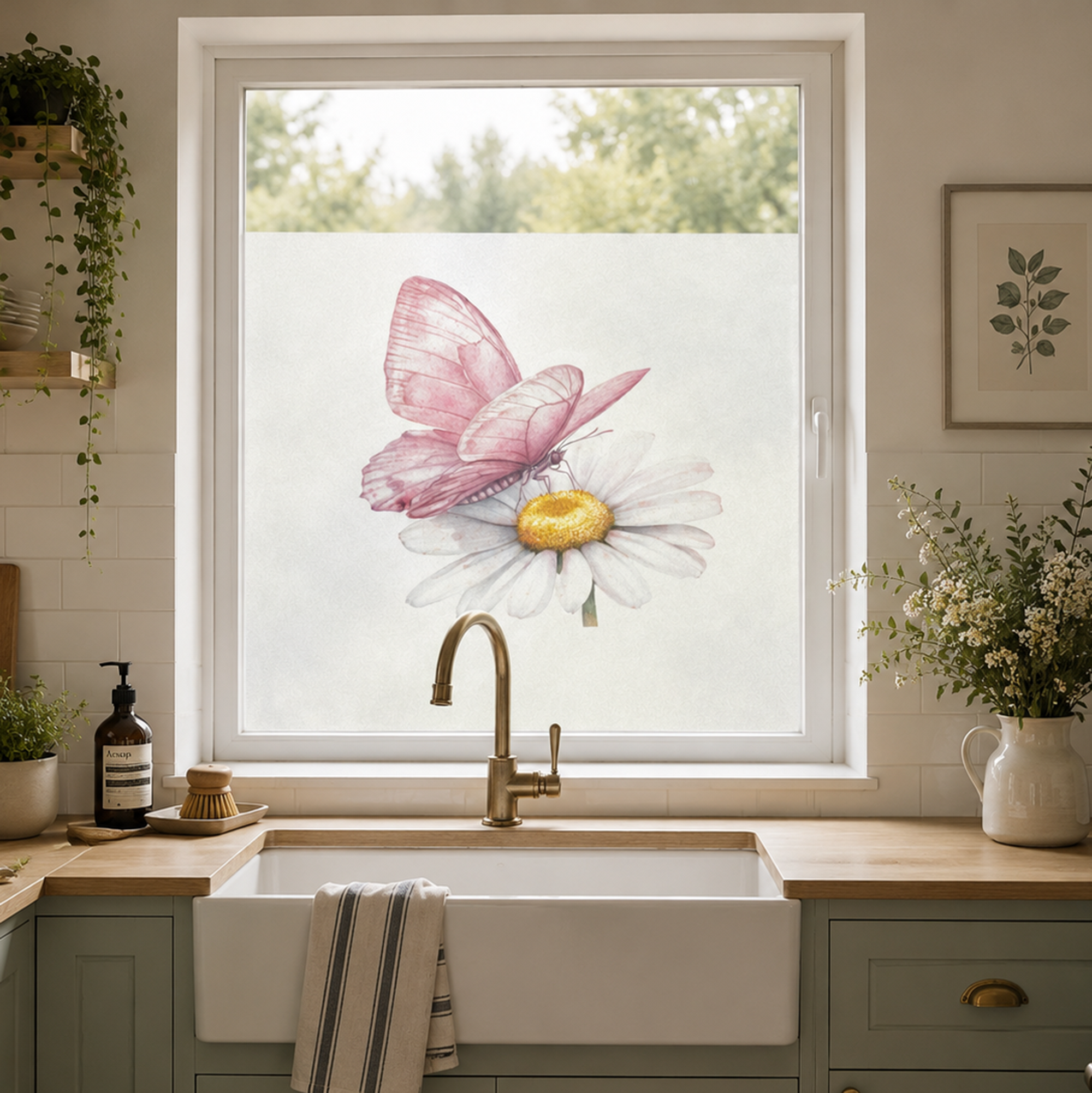 Fensterfolie Schmetterling & Blume