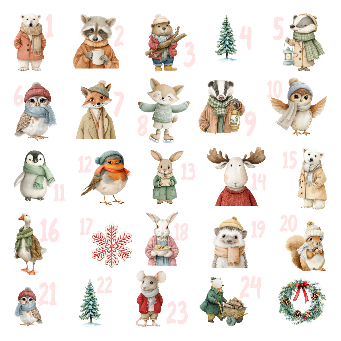 Adventskalender Waldtiere im Winter