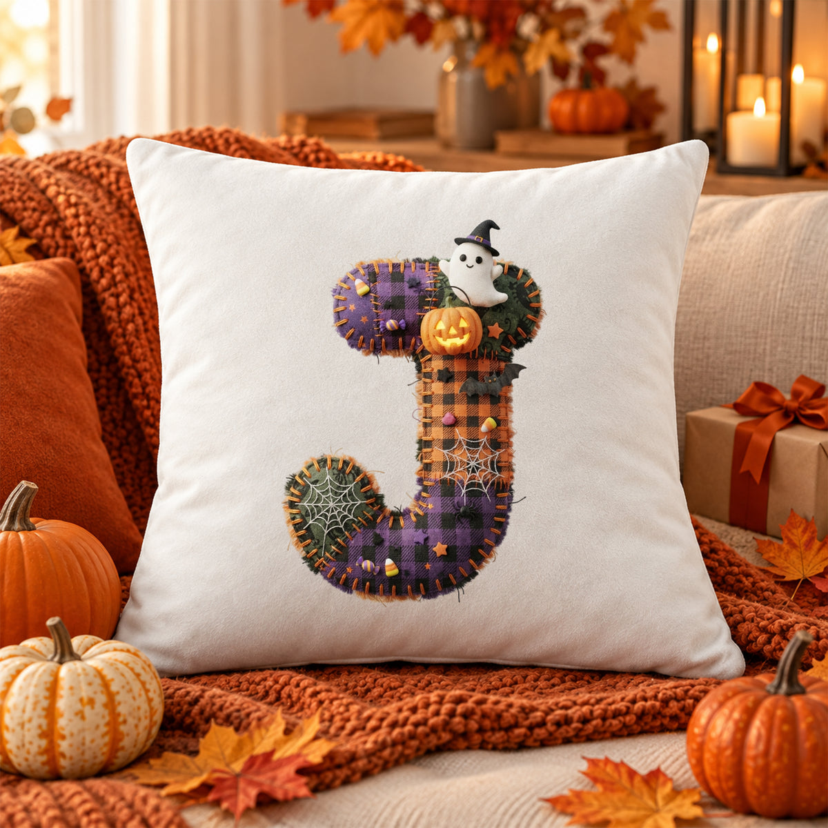 Kissenbezug mit Halloween-Motiv J
