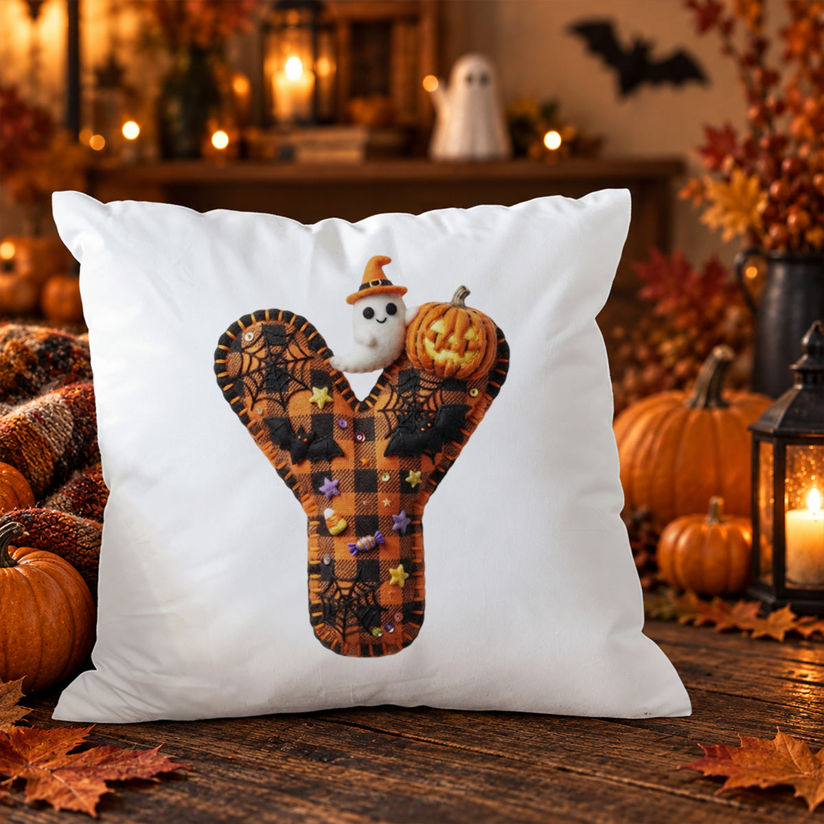 Kissenbezug mit Halloween-Motiv Y