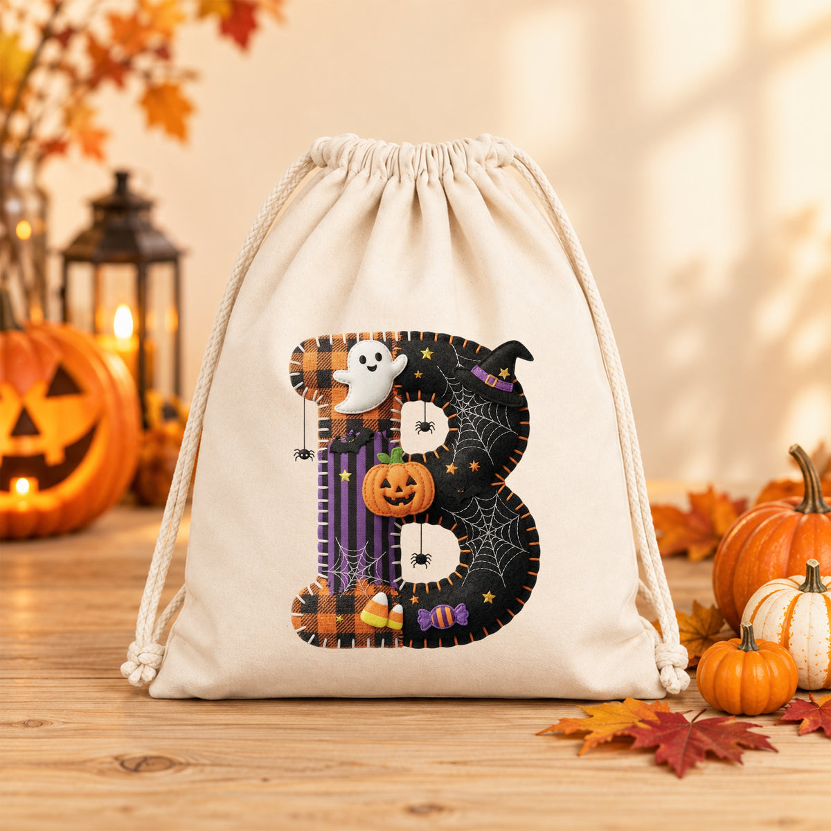 Turnbeutel Halloween Buchstabe B - Für schaurig schöne Abenteuer