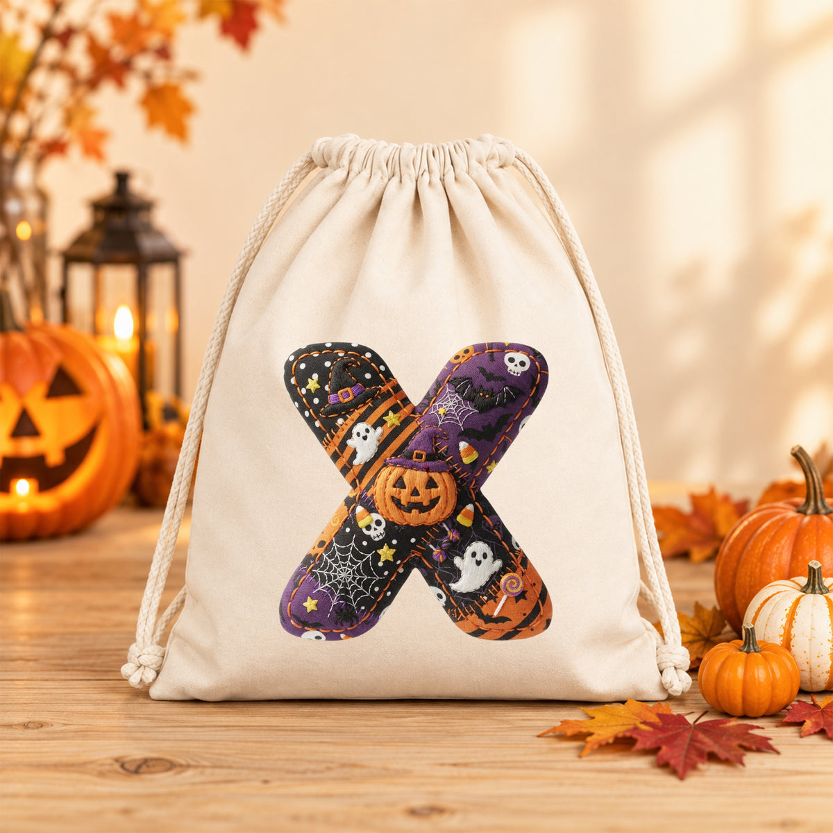 Turnbeutel Halloween Buchstabe X - Für gruselige Abenteuer