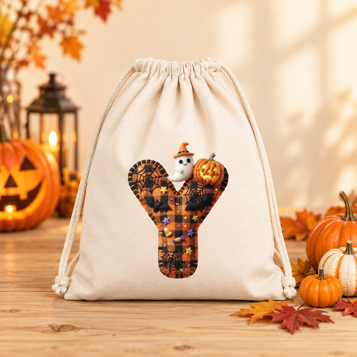 Turnbeutel Halloween Buchstabe Y - Für gruselige Abenteuer
