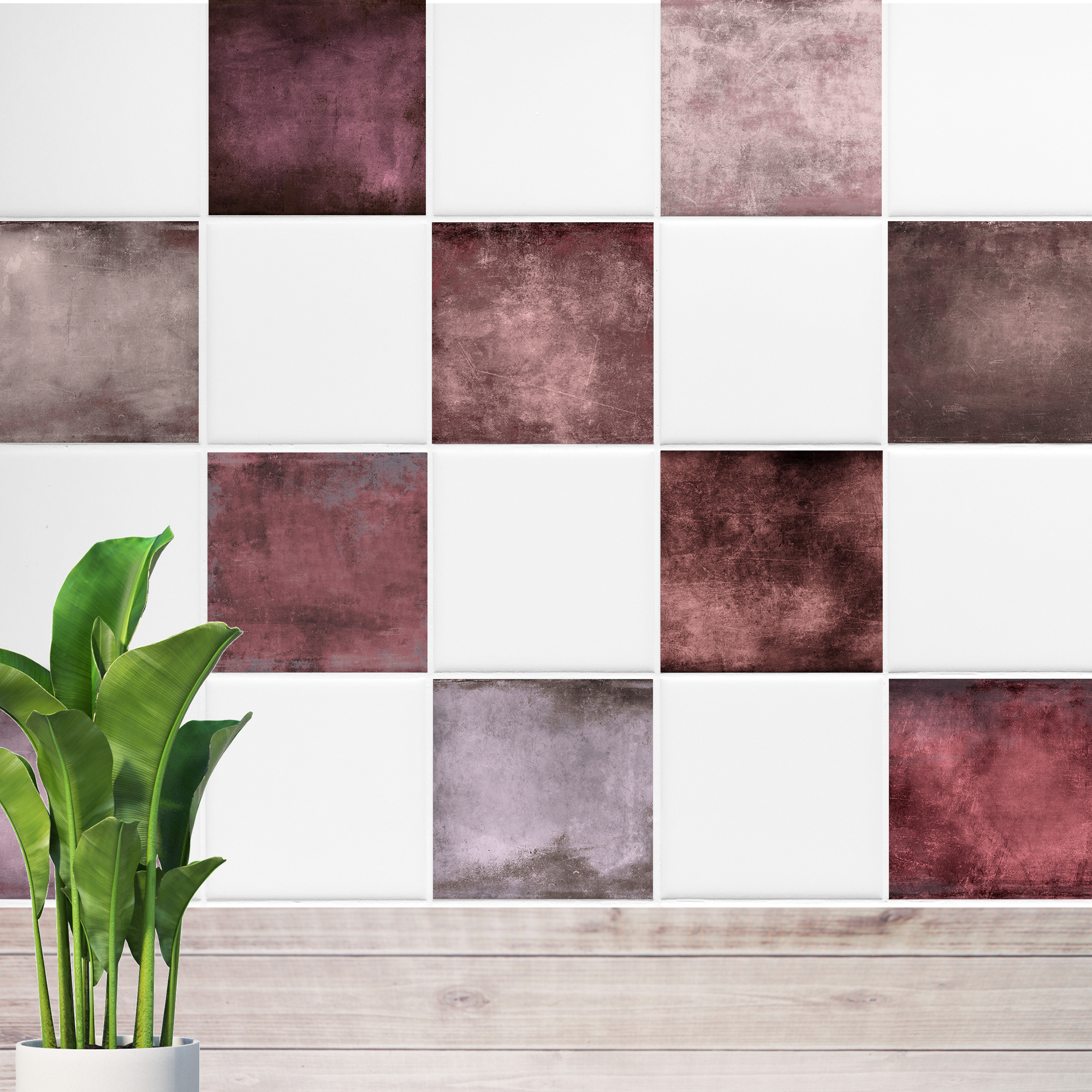 Fliesenaufkleber in Vintage Beton & Metall