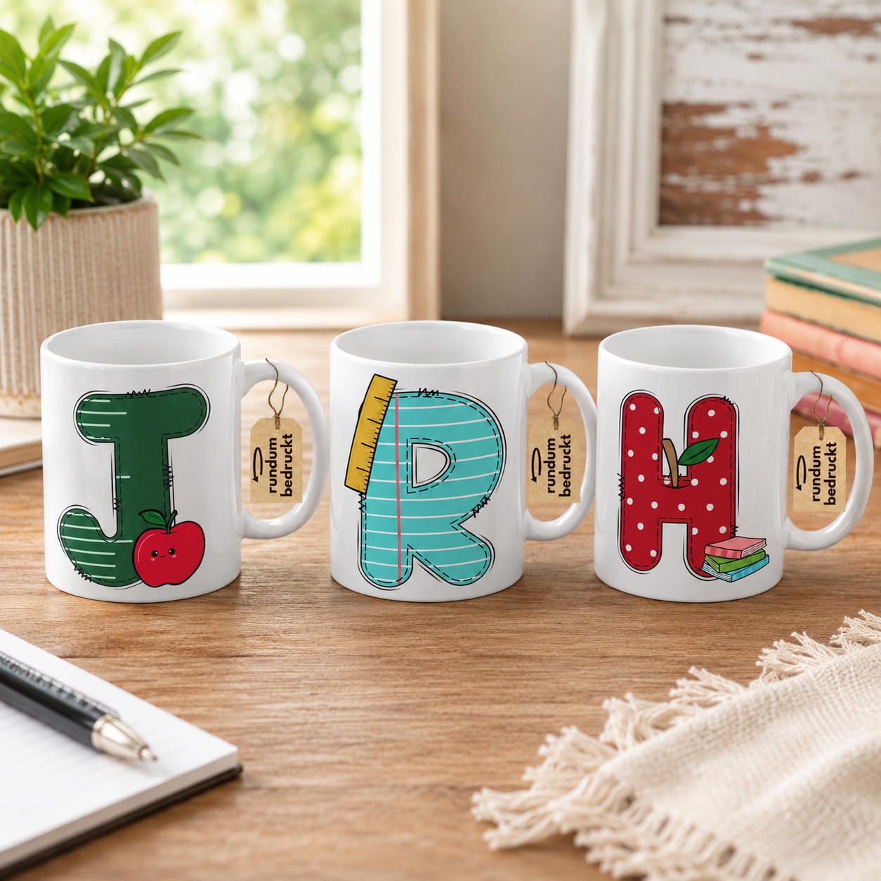 Tasse Alphabet mit Deinen Initialien