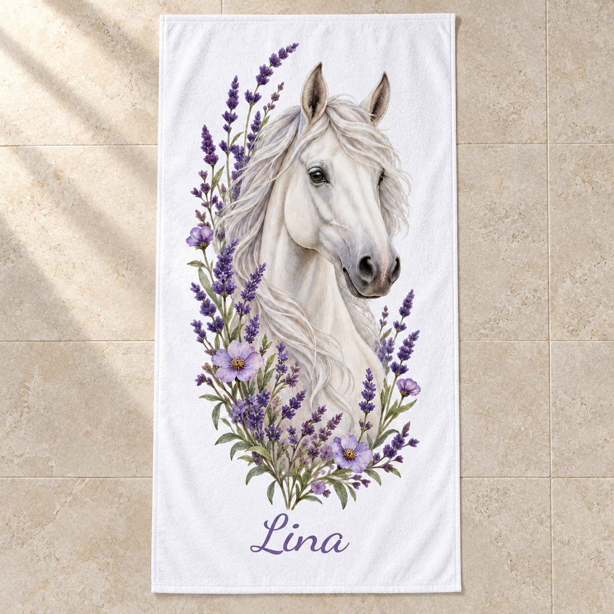Handtuch mit Lavendel-Schimmel und Wunschname – Produktansicht 2