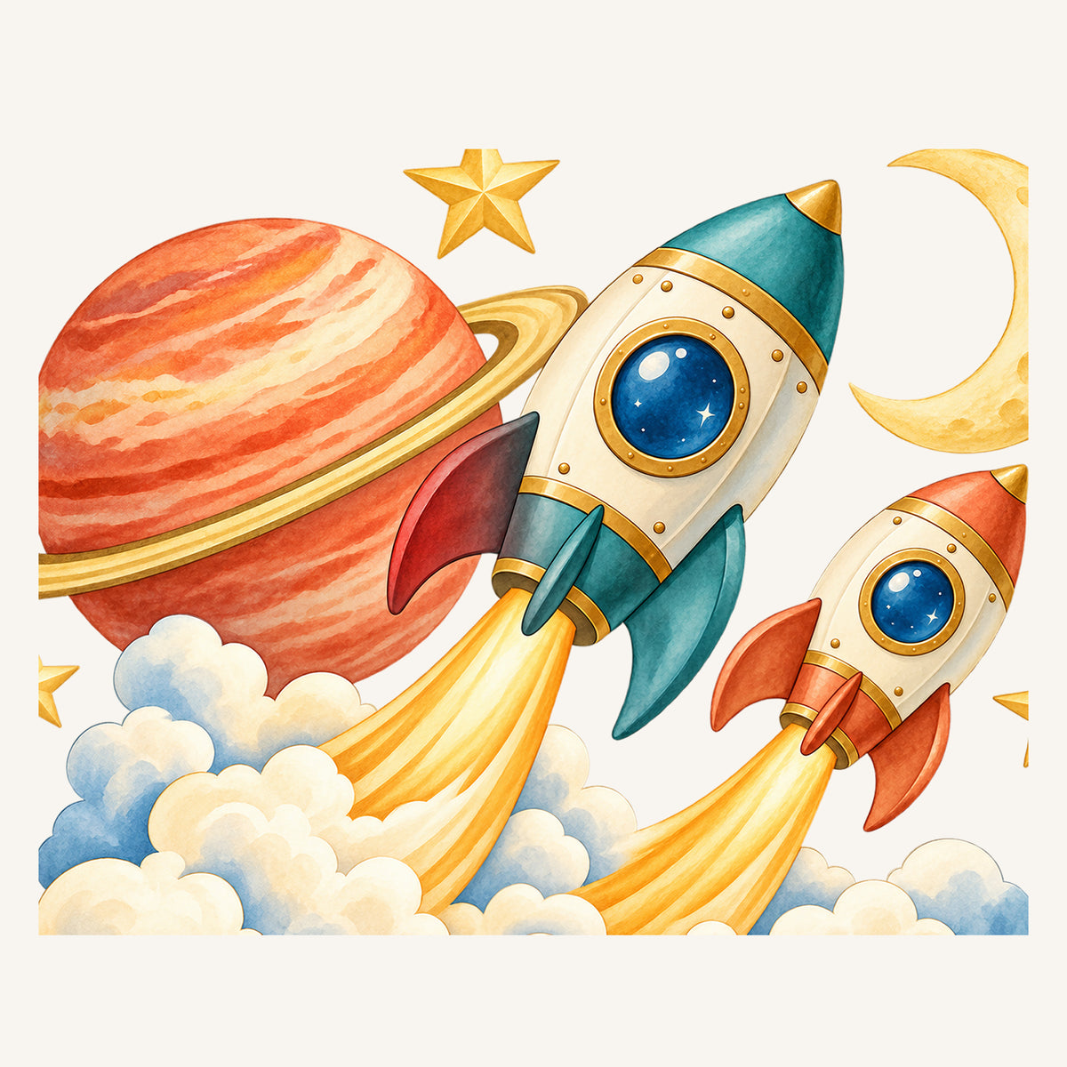 Personalisiertes Wandtattoo Weltall Galaxieexpress – Illustrationsdetail
