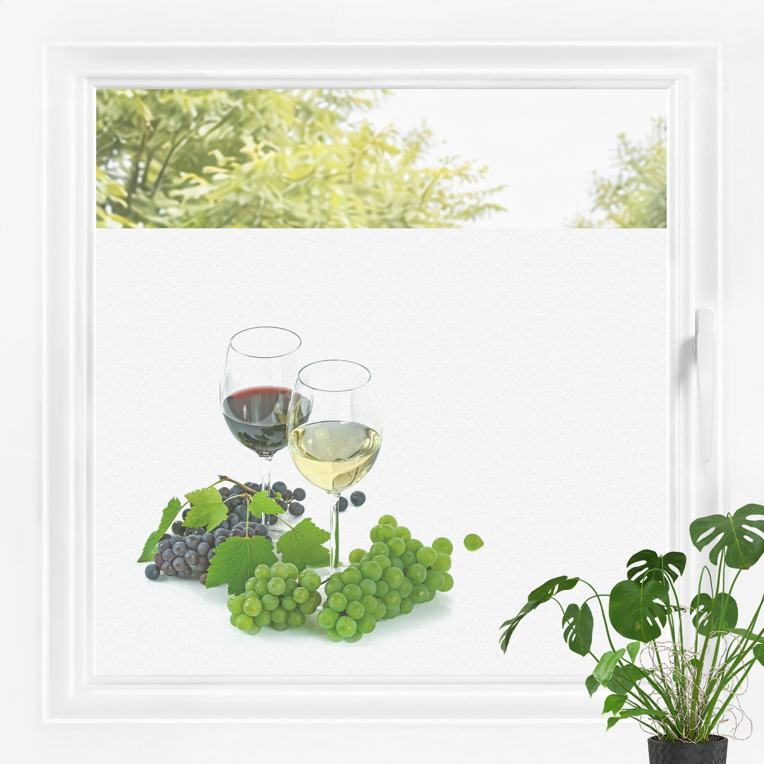 Glasdekor Weintrauben