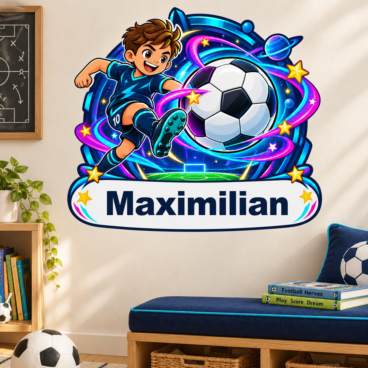 Fußball-Sticker Fußballzauber: Weitere Beispielansicht im Kinderzimmer