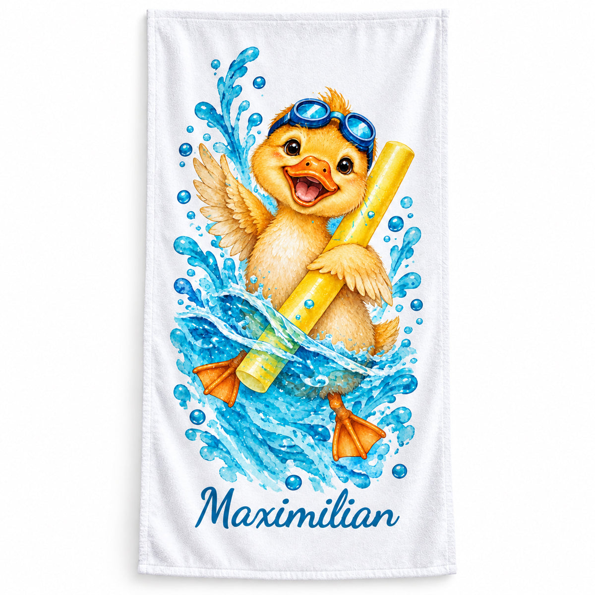 Ente Handtuch mit Wunschnamen – Produktansicht