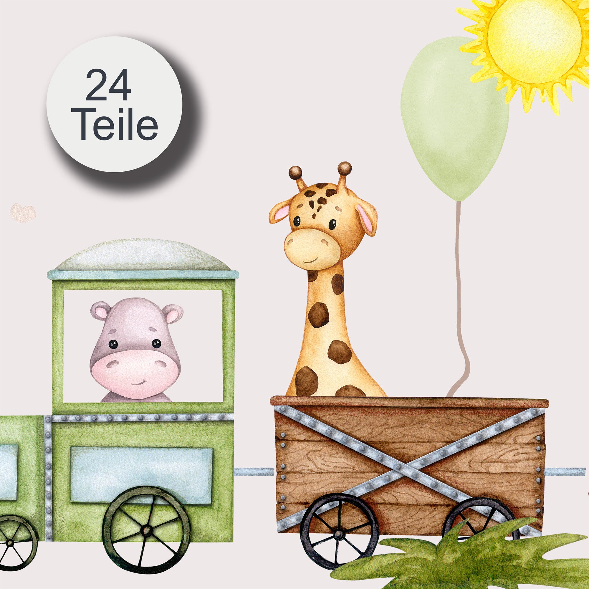 Wandtattoo Kinderzimmer - Bunte Tierfreunde Set