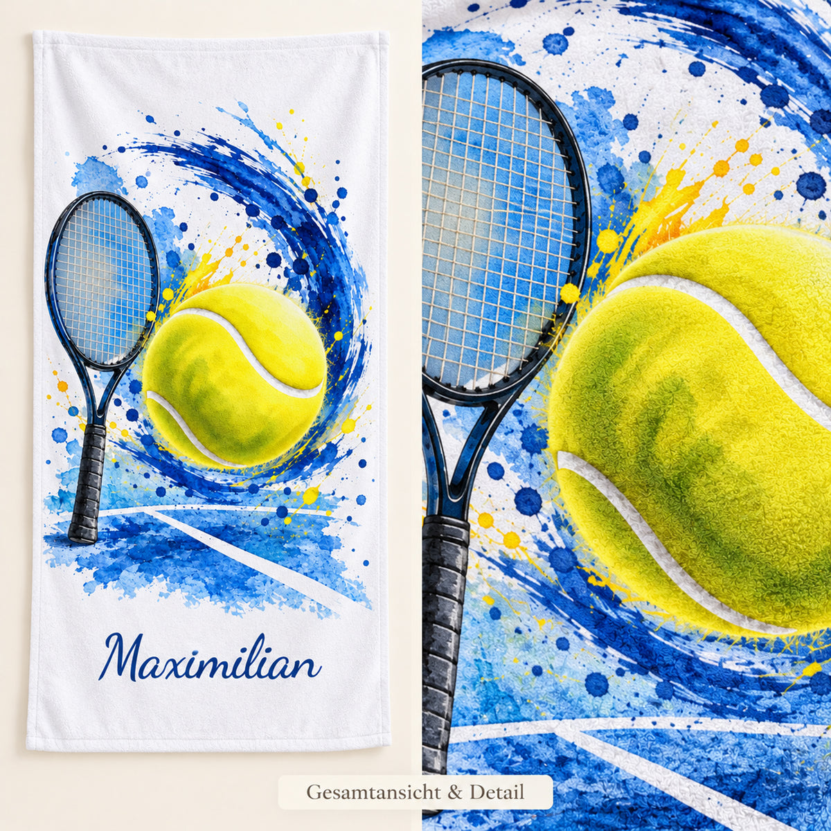 Personalisiertes Tennis-Handtuch Ball – Ansicht 6