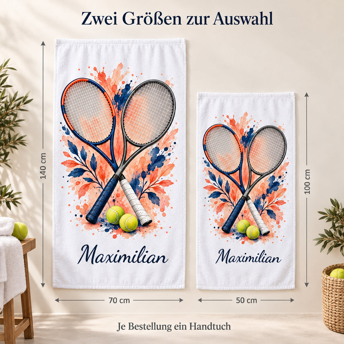 Personalisiertes Tennis-Handtuch Doppel – Ansicht 3