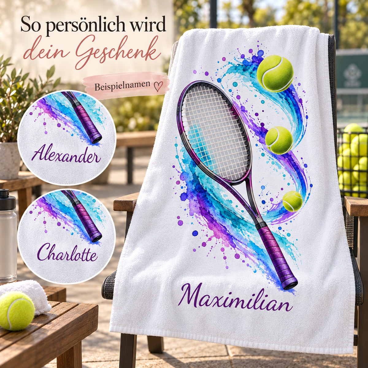 Personalisiertes Tennis-Handtuch Topspin – Ansicht 5