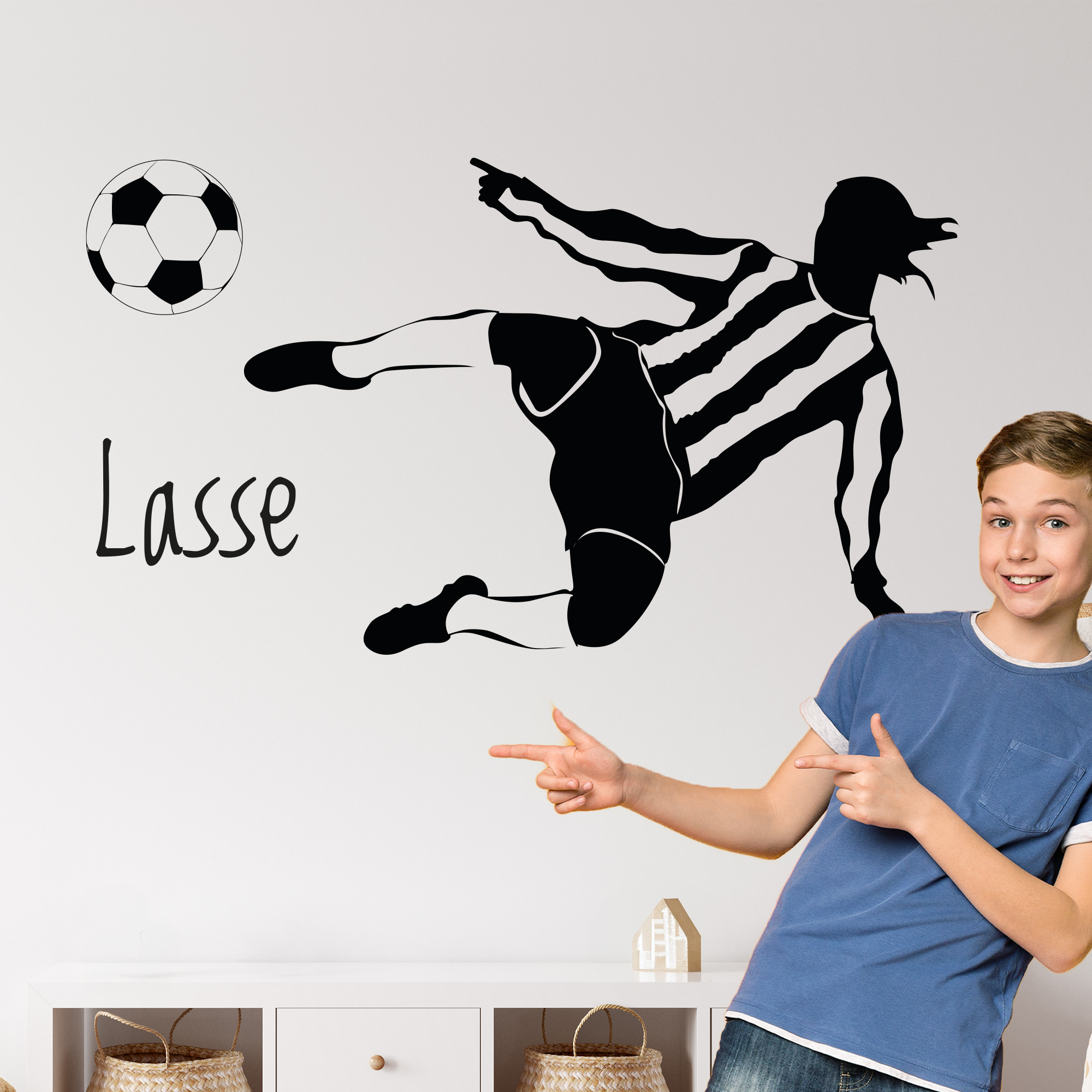 Wandtattoo Fußballspieler mit Wunschnamen