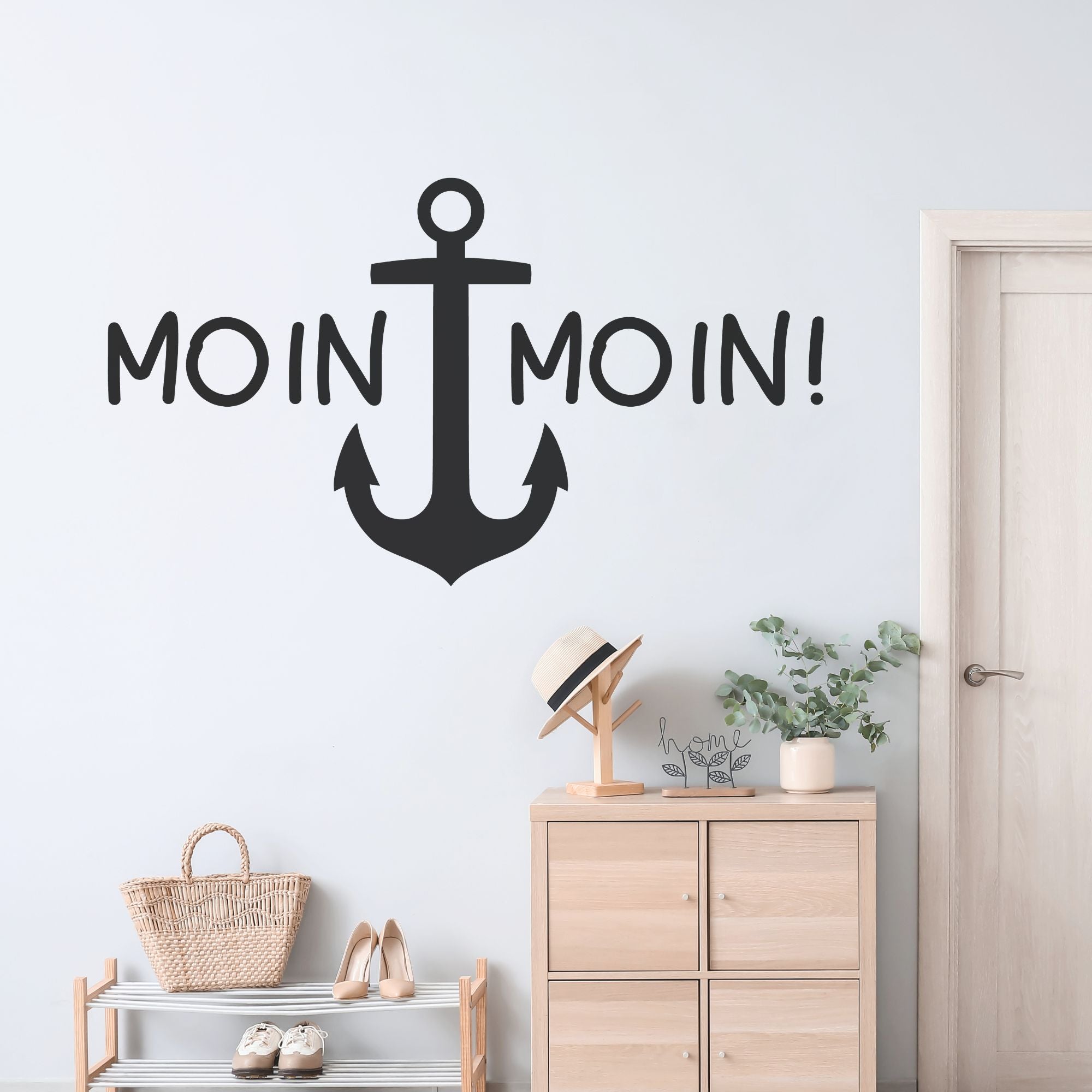 Wandtattoo „Moin Moin“ mit Anker