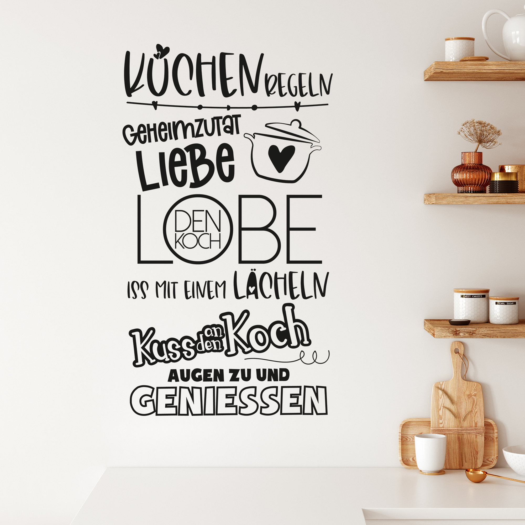Wandtattoo Küchenregeln