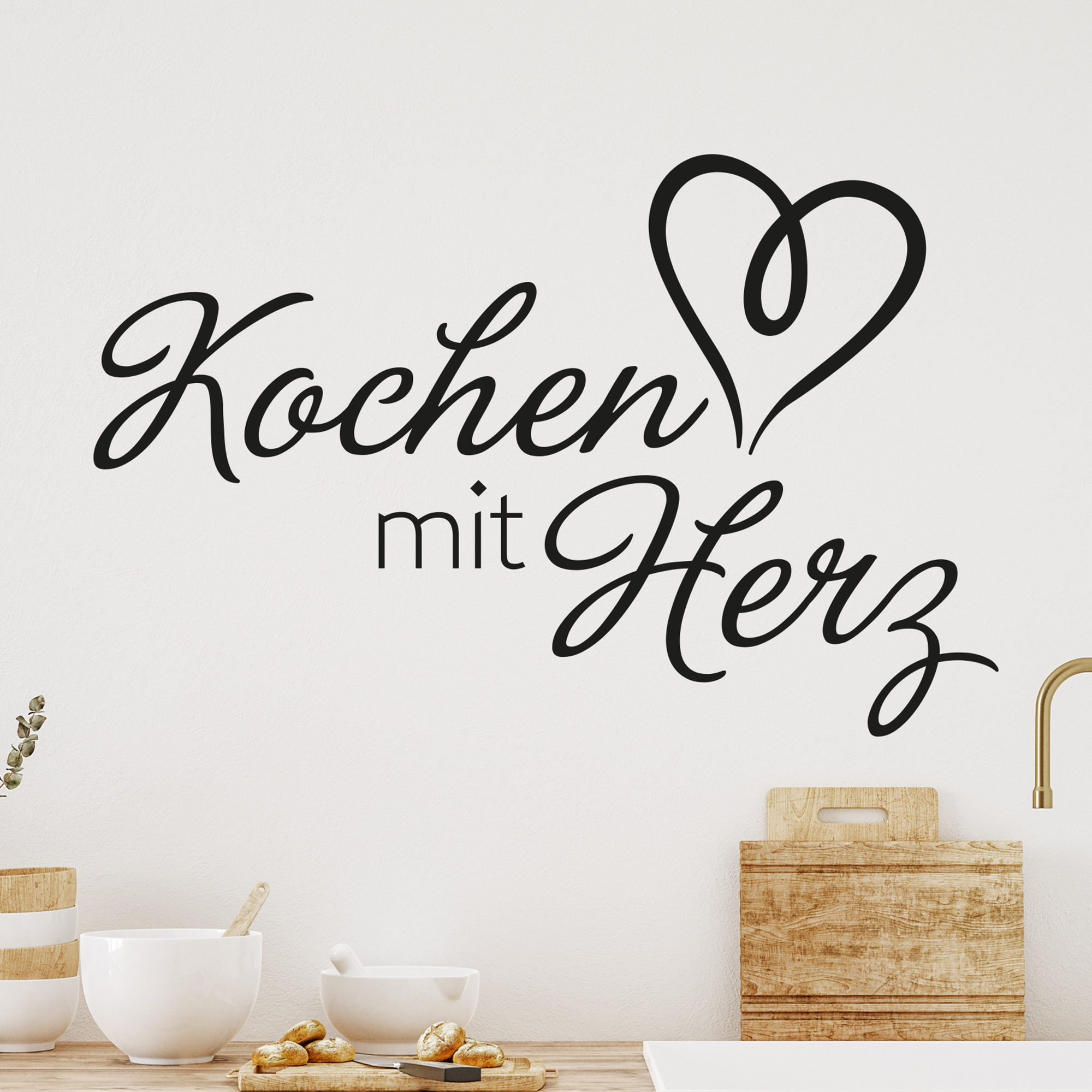 Wandtattoo Kochen mit Herz