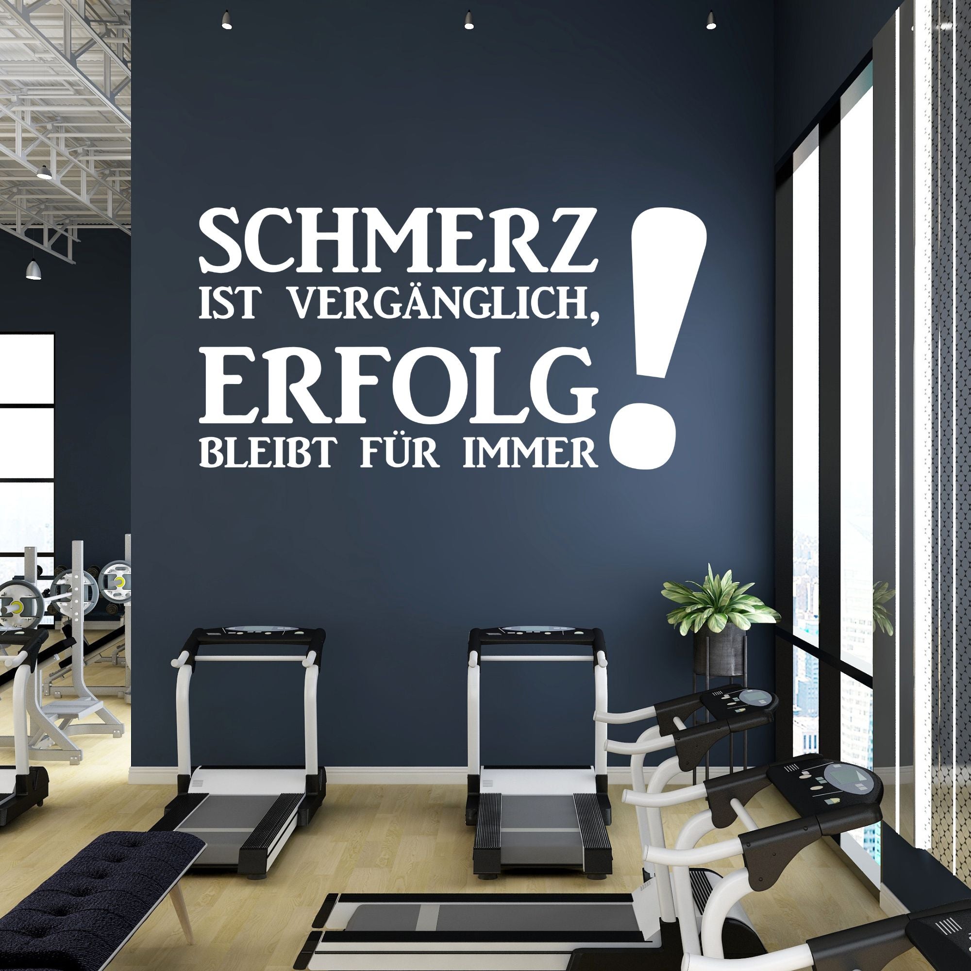 Wandtattoo Spruch „Schmerz ist vergänglich – Erfolg bleibt für immer“