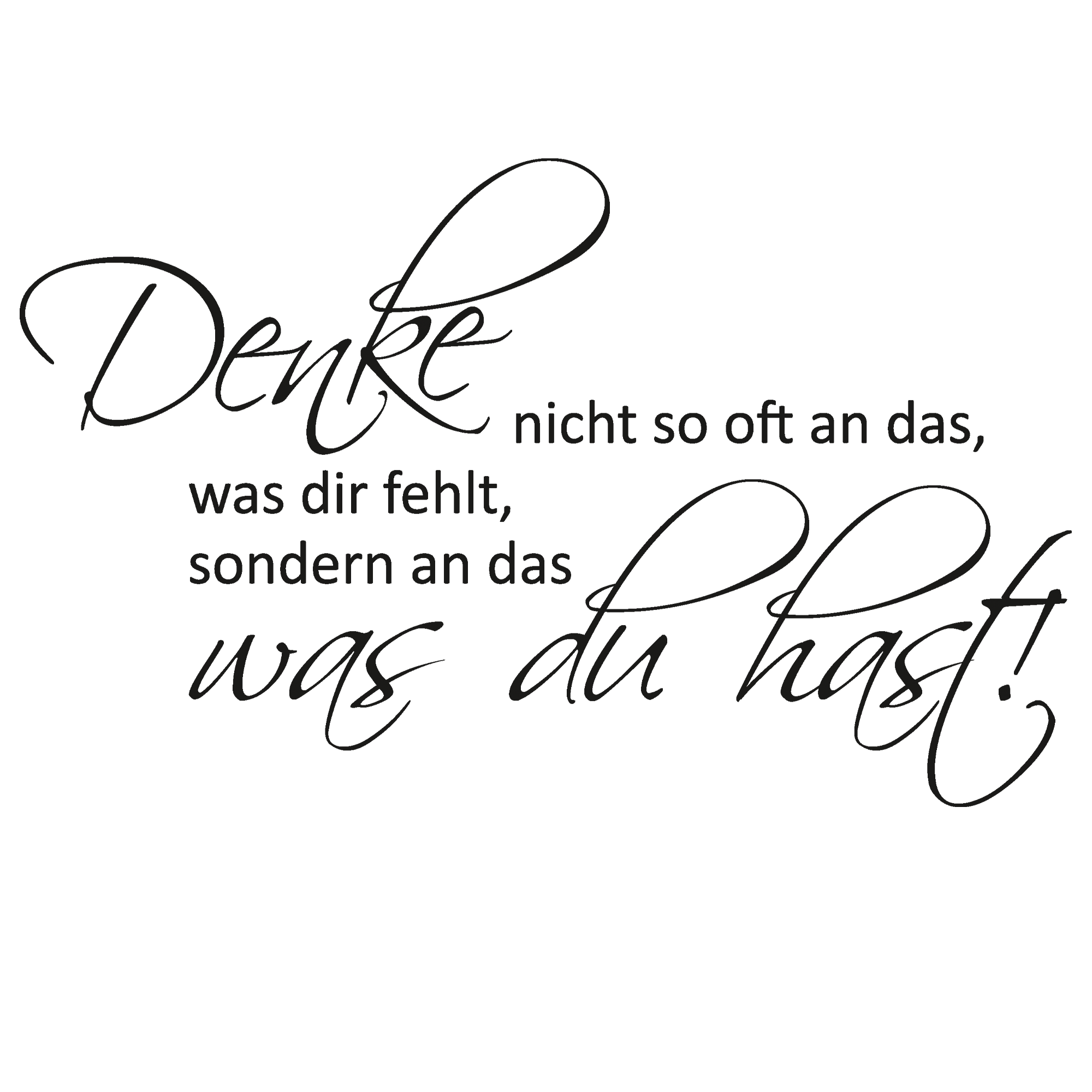 Wandtattoo Spruch über Denken