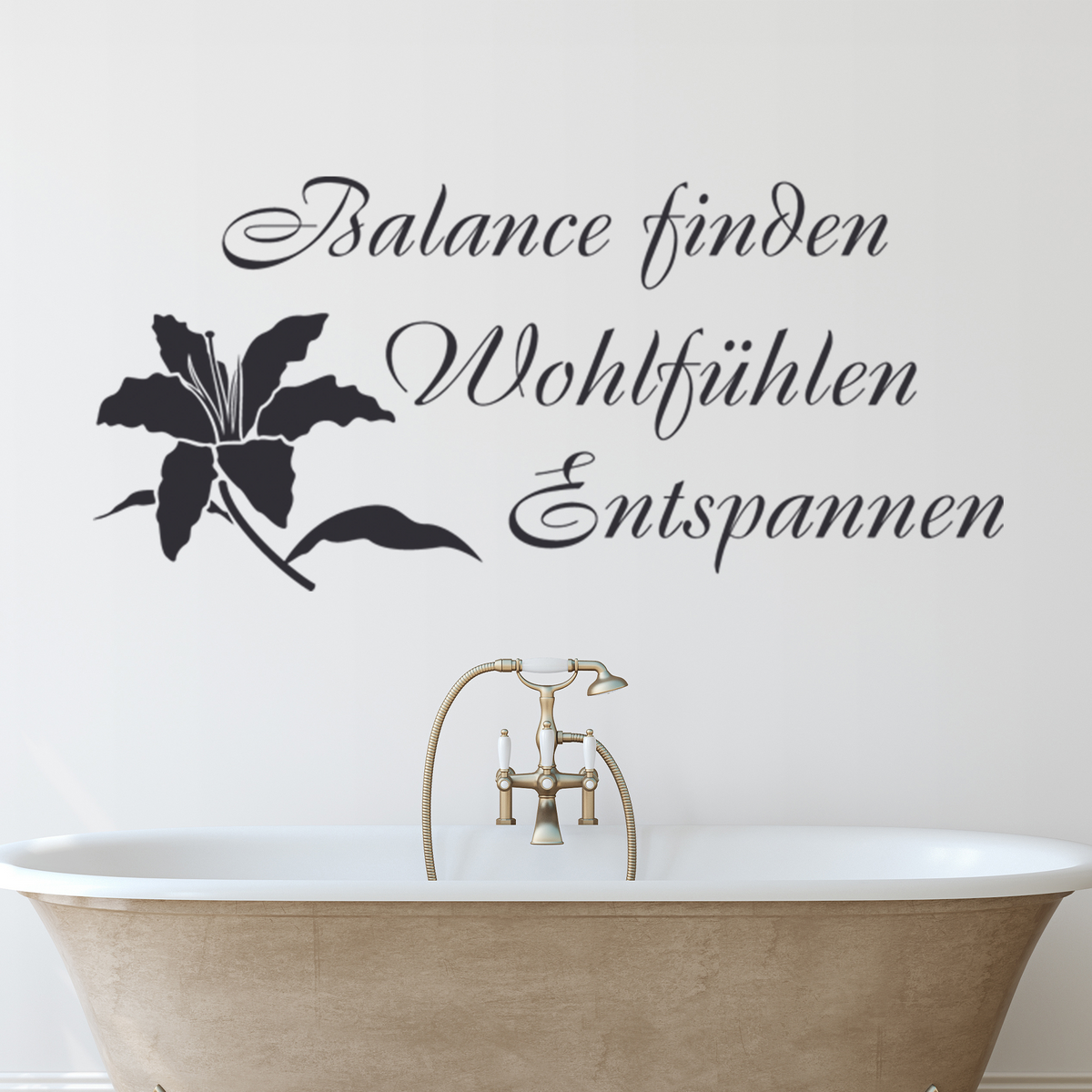 Wandtattoo Badezimmer Spruch – Balance & Entspannen