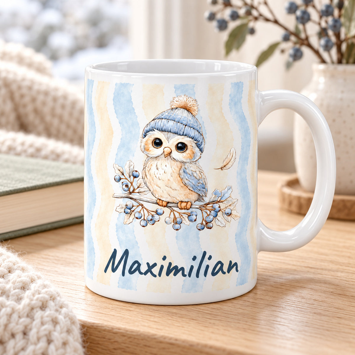 Tasse Eule mit Wunschname Maximilian – lifestyle