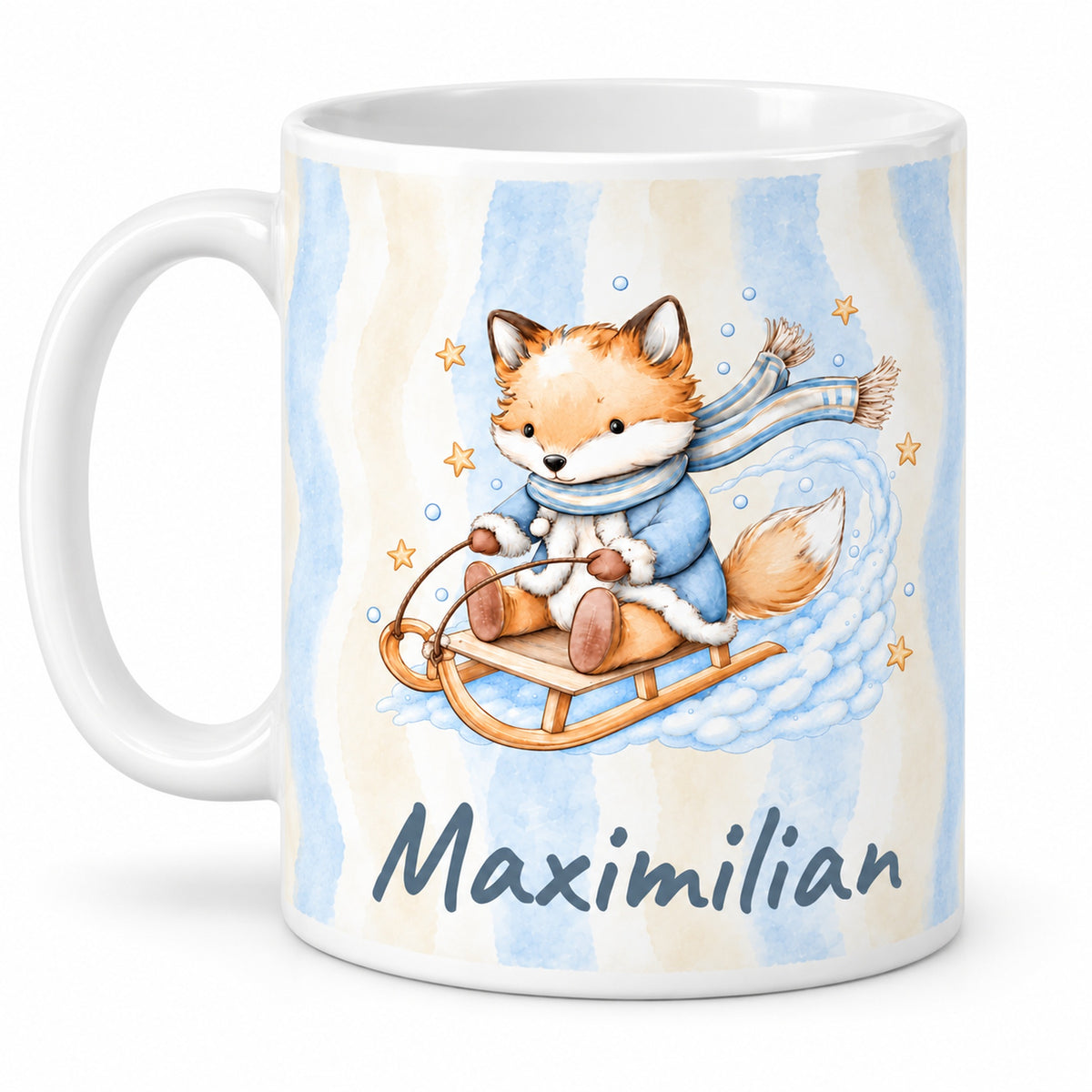 Tasse Fuchs mit Wunschname Maximilian – reverse