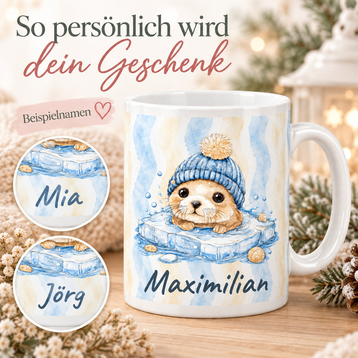 Tasse Robbe mit Wunschname Maximilian – personalization