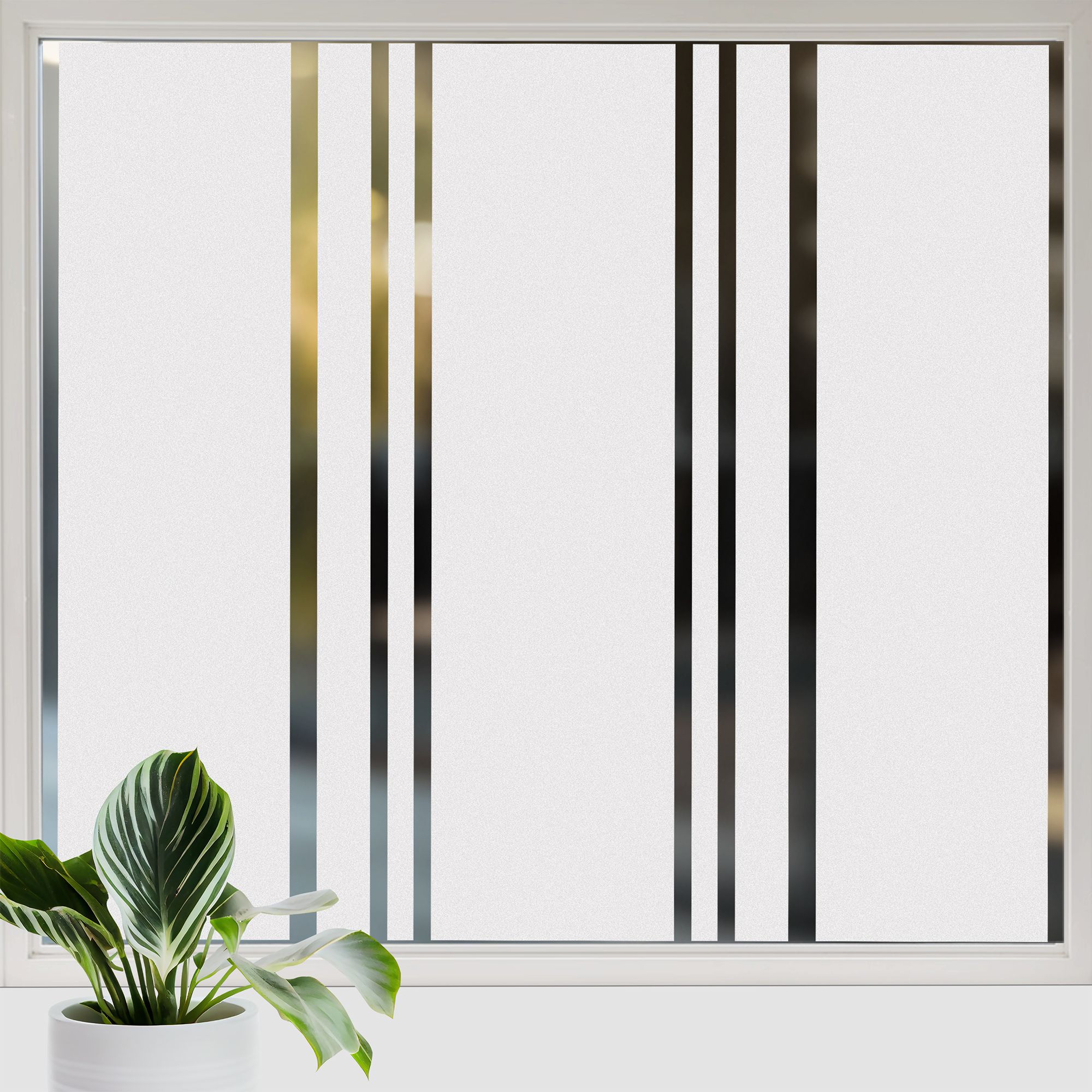 Fensterfolie Streifenmuster auf Glas